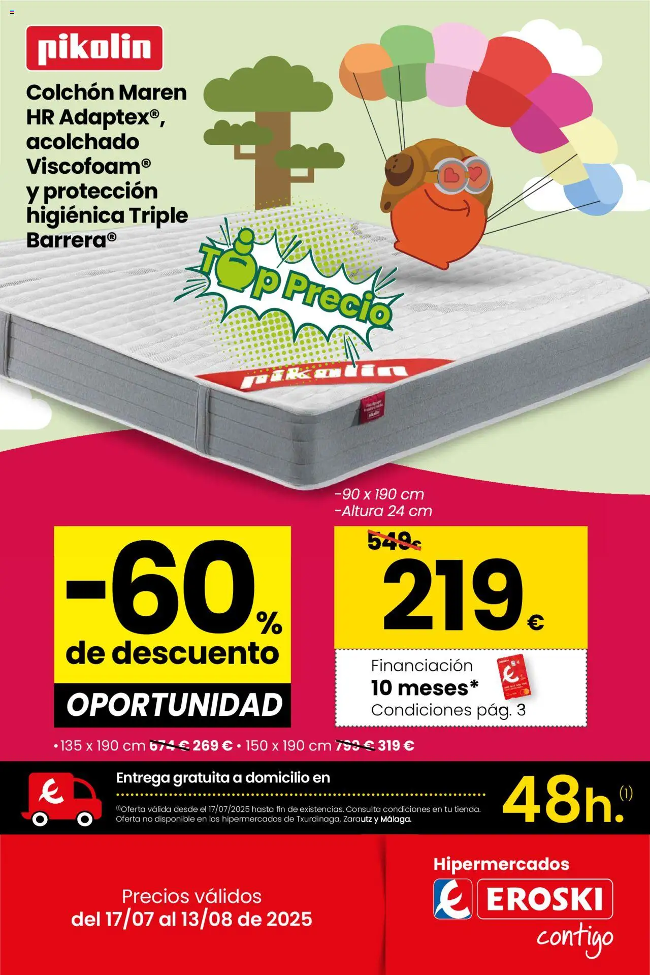 Eroski - Top Precio │ válido desde el 17.07.2025 | Página: 1 | Productos: Colchon