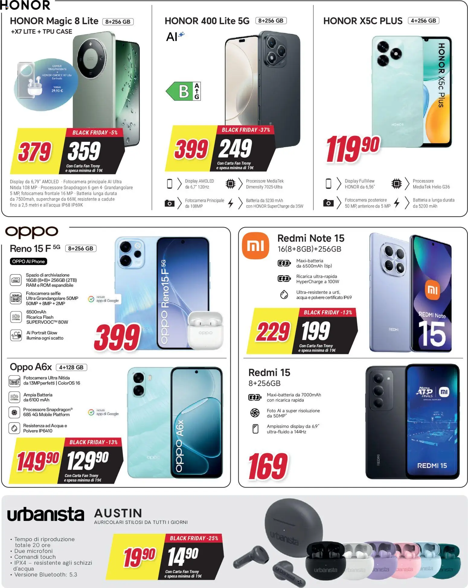 Volantino Trony del 19.03.2026 | Pagina: 9 | Prodotti: Auricolari, Mobile, Acqua, Batteria