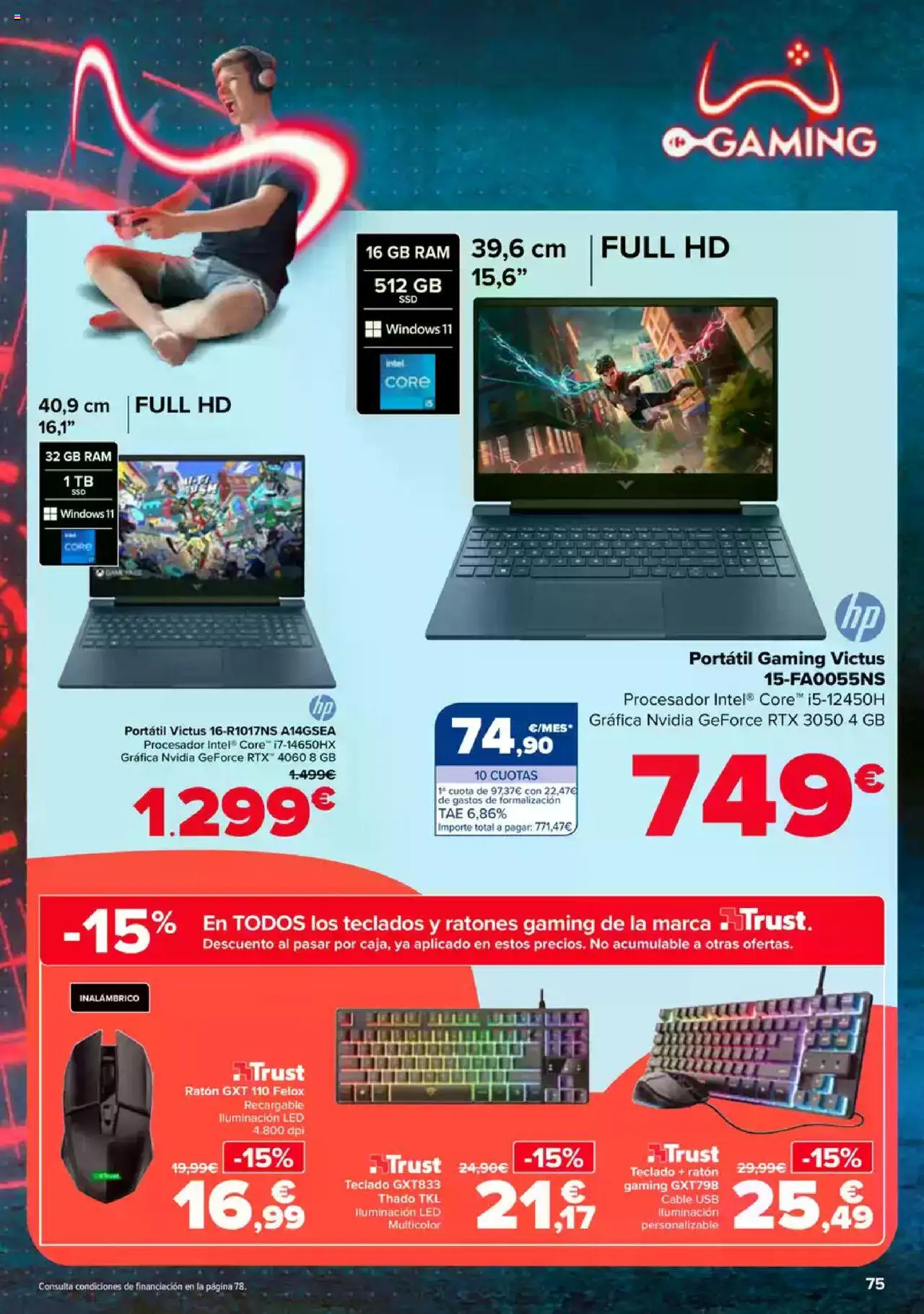 Carrefour folleto │ válido desde el 26.06.2025 | Página: 74 | Productos: Ratón gaming, Mouse, Teclado, Galette de chaise