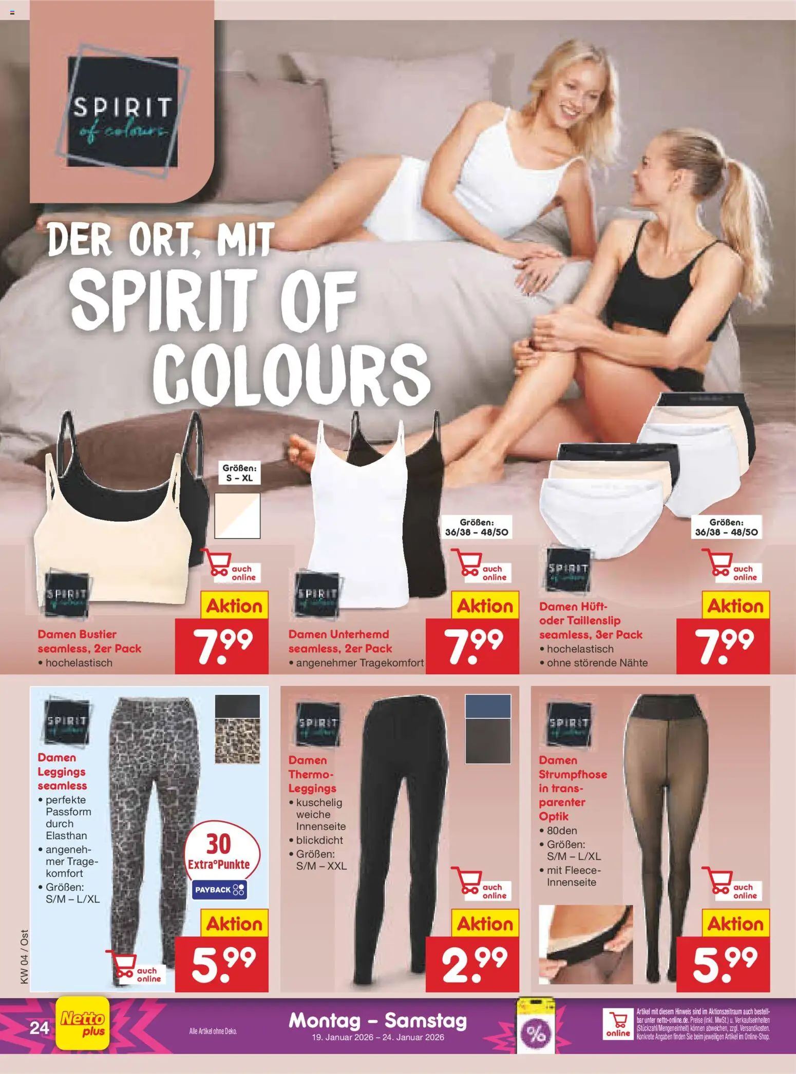Netto Marken-Discount Prospekt 	 – gültig ab 19.01.2026 | Seite: 28 | Produkte: Unterhemd, Leggings, Strumpfhose