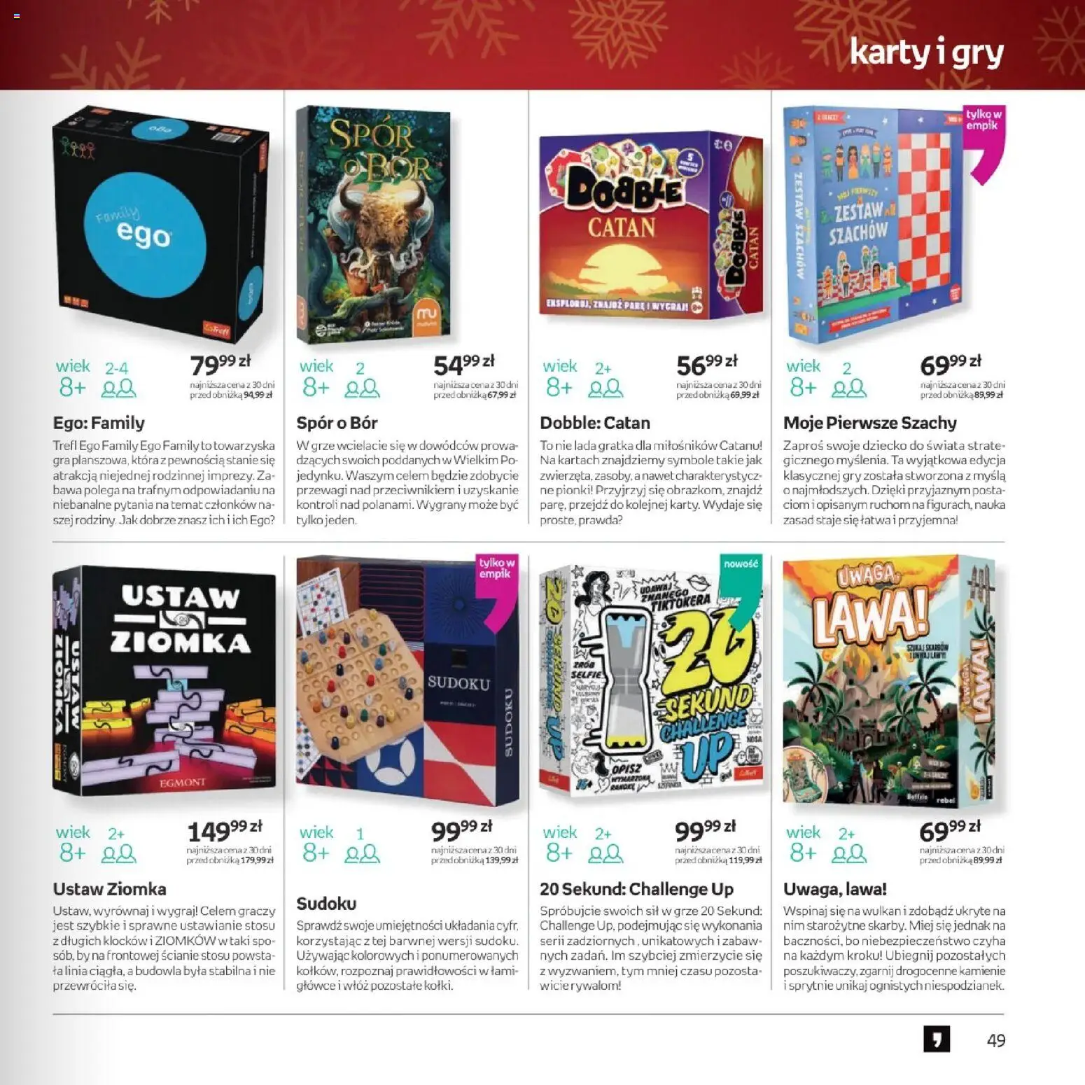 Empik promocje - Xmas Zabawki2 od 10.12.2025 | Strona: 49 | Produkty: Gra, Gry