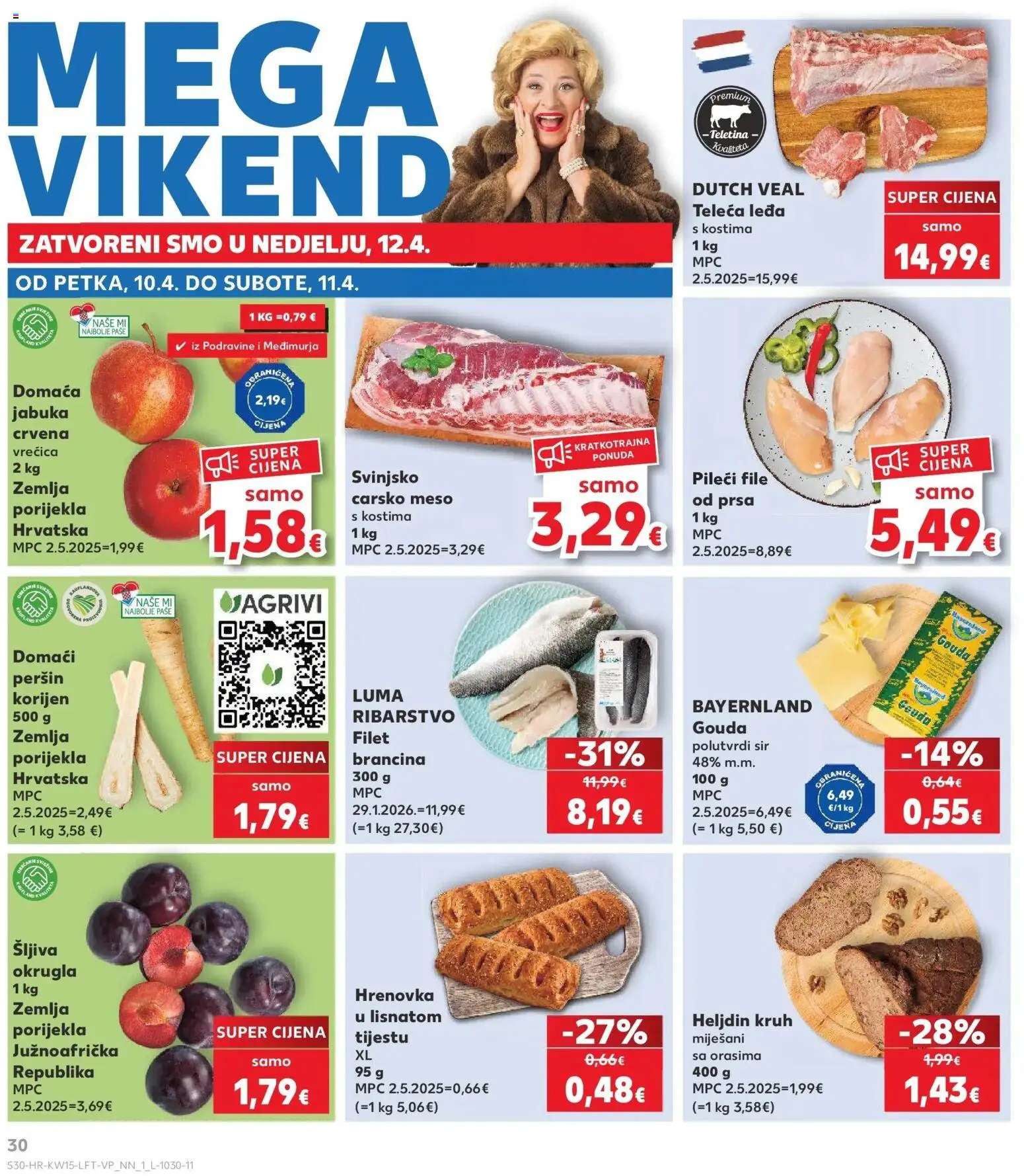 Kaufland katalog | vrijedi od 08.04.2026 | Stranica: 30 | Proizvodi: Carsko meso, Teletina, Sir, Pileći file
