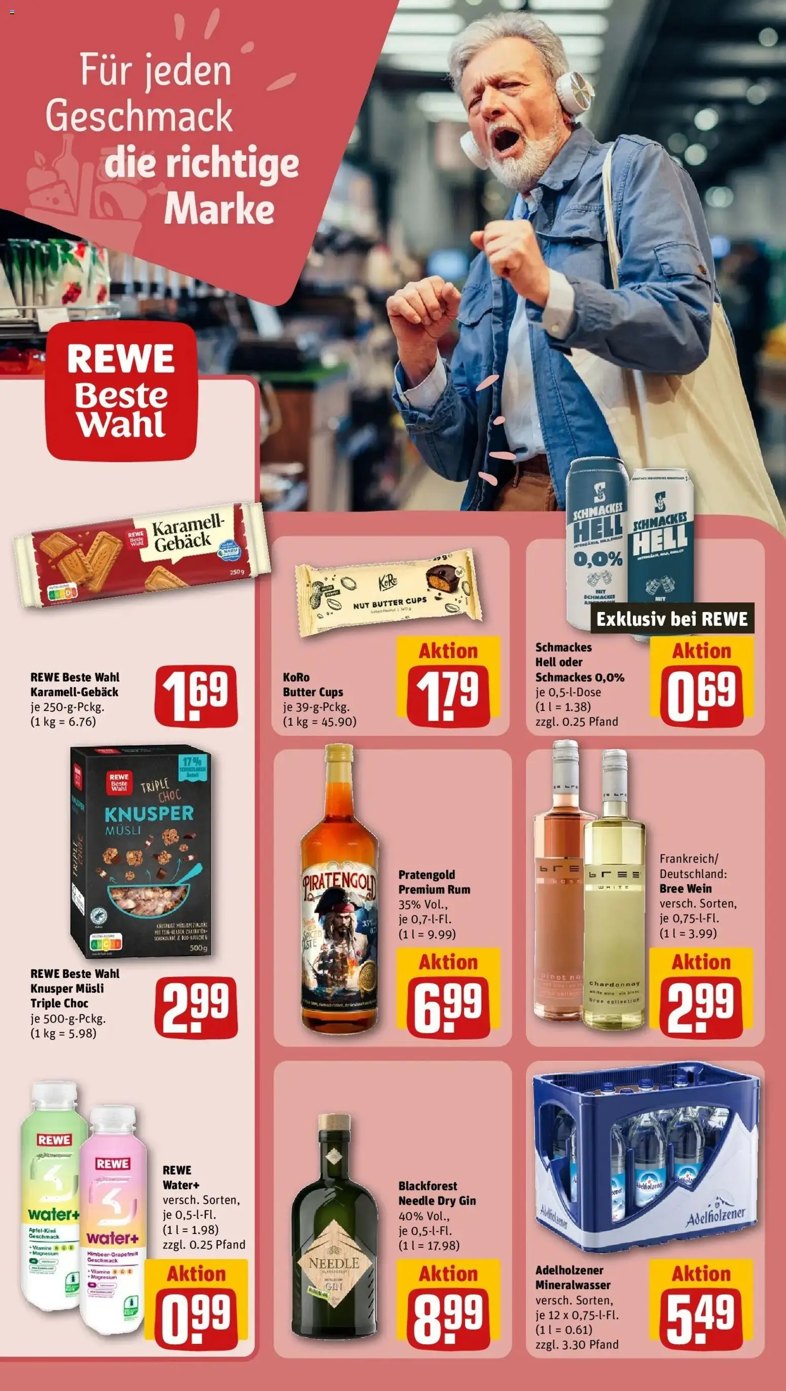 Rewe Prospekt Hahnstätten	 – gültig ab 12.04.2026 | Seite: 18 | Produkte: Musli, Schokolade, Adelholzener, Gin