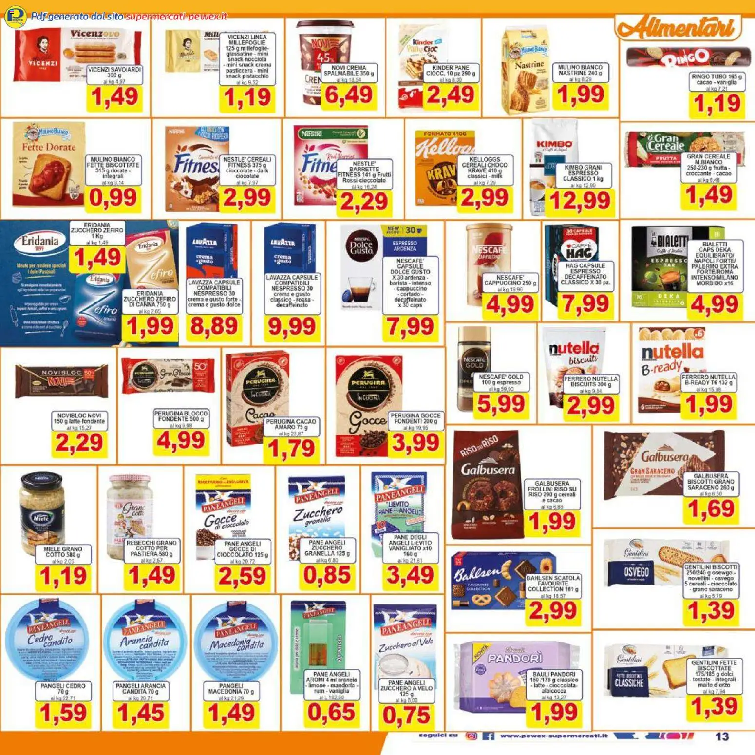 Volantino Pewex del 27.03.2026 | Pagina: 13 | Prodotti: Pane, Limone, Savoiardi, Scatola