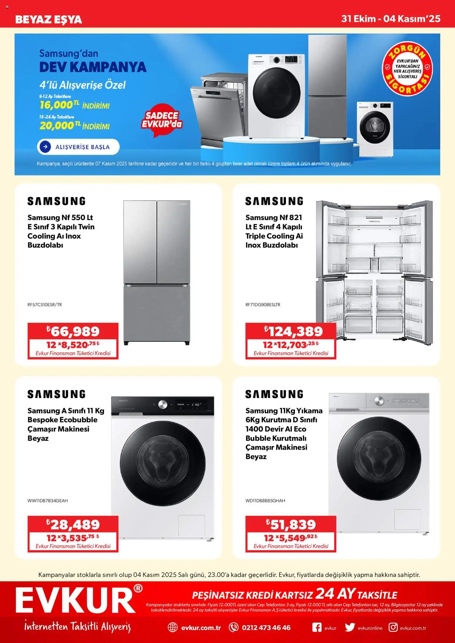 Evkur Muhteşem Fırsatlar - 31.10.2025 tarihinden itibaren geçerlidir | Sayfa: 4 | Ürünler: Buzdolabı, Çamaşır makinesi