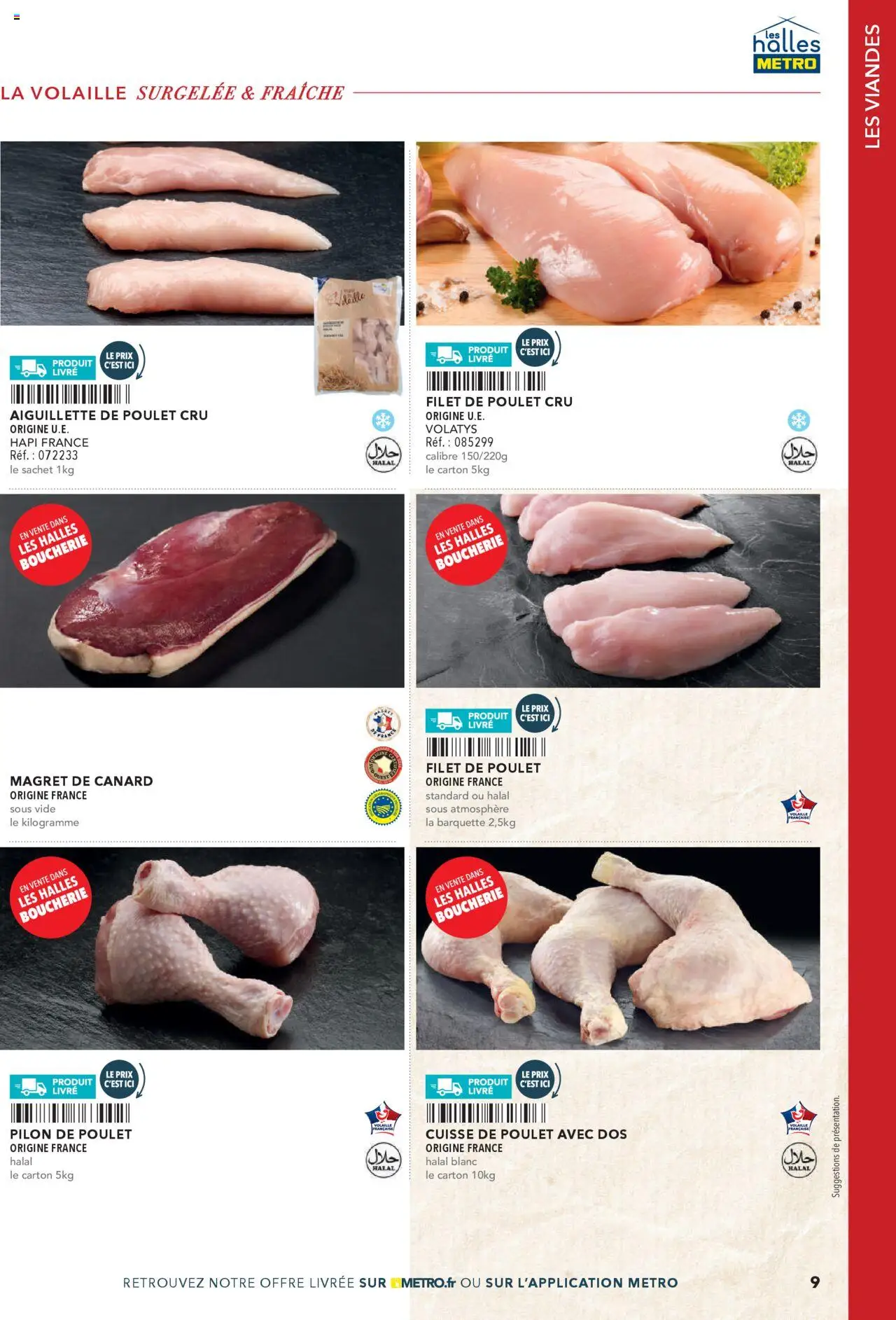  | Page: 9 | Produits: Magret de canard, Volaille, Cuisse de poulet, Livre