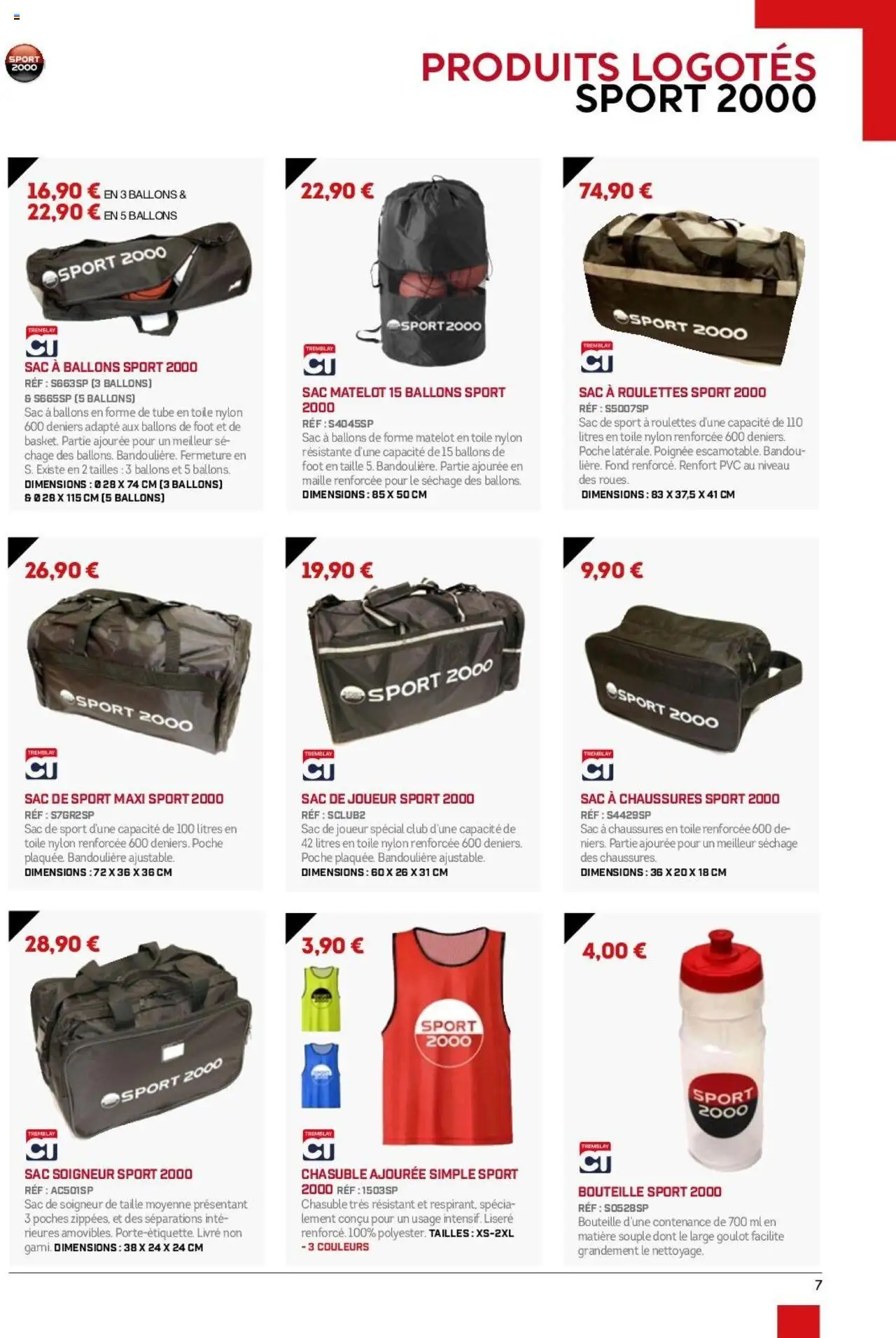 {H1} | Page: 7 | Produits: Joueur, Sac, Livre