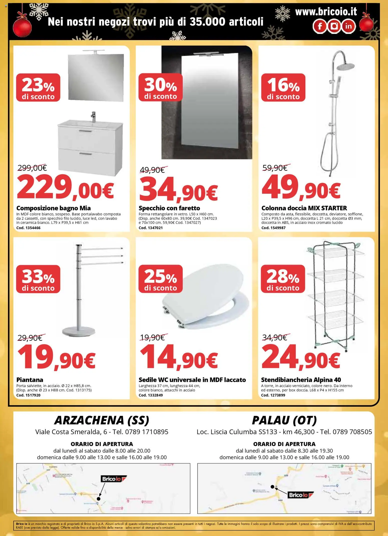 Volantino Brico io del 06.12.2025 | Pagina: 8 | Prodotti: Stendibiancheria, Bagno, Doccia, Specchio