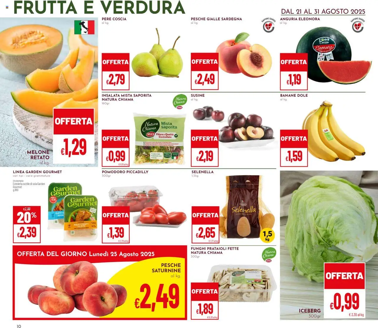 Volantino Pan del 21.08.2025 | Pagina: 10 | Prodotti: Banane, Funghi, Anguria, Susine