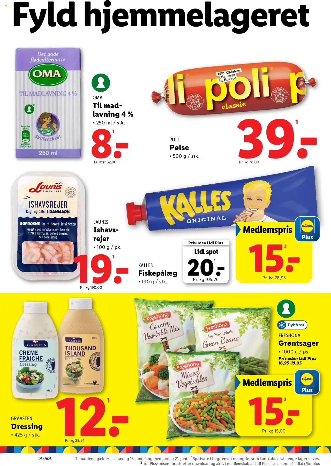 Lidl Tilbudsavis gyldig fra 19.06.2025 | Side: 21 | Produkter: Creme, Dressing, Rejer, Søm