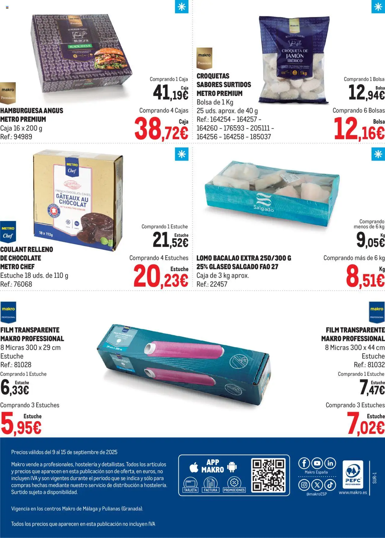 Makro - Imprescindibles Sur │ válido desde el 09.09.2025 | Página: 4 | Productos: Chocolate, Bolsa, Croquetas, Caja