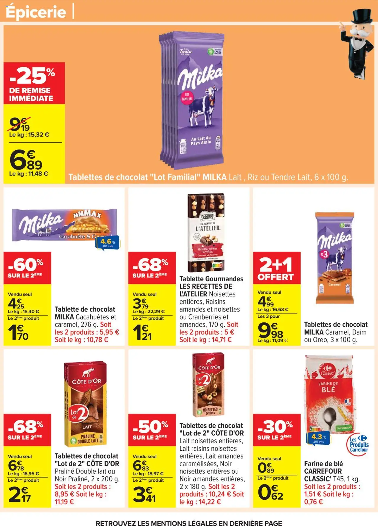  | Page: 55 | Produits: Cacahuète, Farine de ble, Farine, Amandes