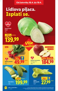 Zelena ljuta paprika, Komad - pregled Lidl kataloga - važi od 16.04.2026 | Strana: 16 | Proizvode: Paprika, Kupus, Tikvica, Pakovanje