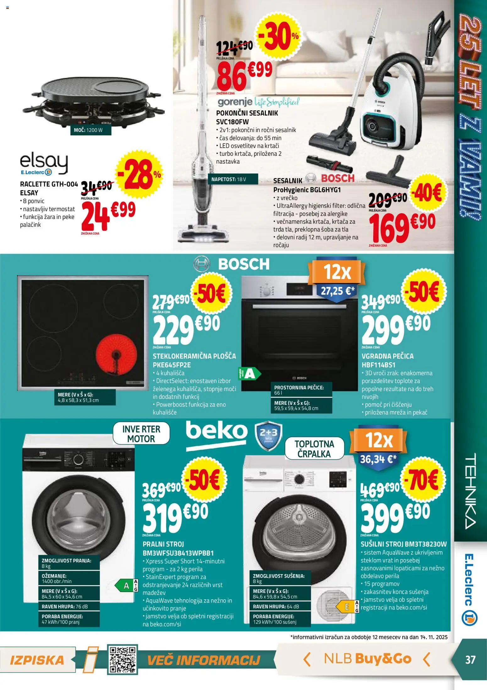 Novi E.leclerc katalog ponudbe – veljaven od 26.11.2025 | Stran: 37 | Izdelki: Pecica, Krtaca, Vgradna pečica, Kuhališče