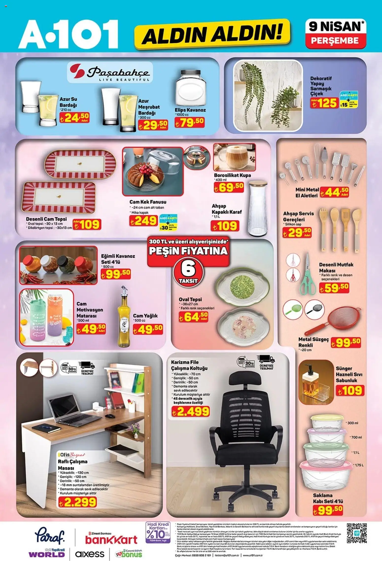 A101 - Katalog Aldın Aldın - 09.04.2026 tarihinden itibaren geçerlidir | Sayfa: 12 | Ürünler: Su, Tepsi, Telefon, Su bardağı