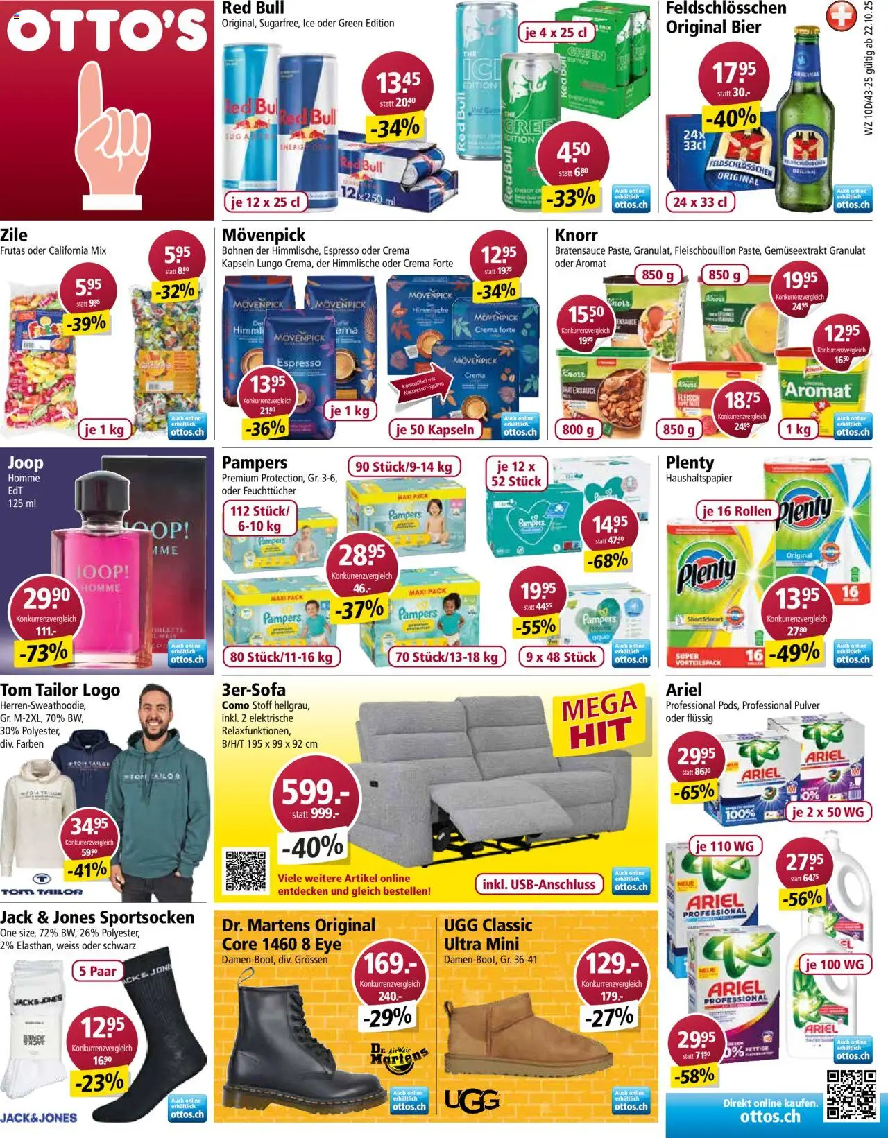 Otto's Aktionen – gültig ab 22.10.2025 | Seite: 1 | Produkte: Red bull, Pulver, Bier, Pampers