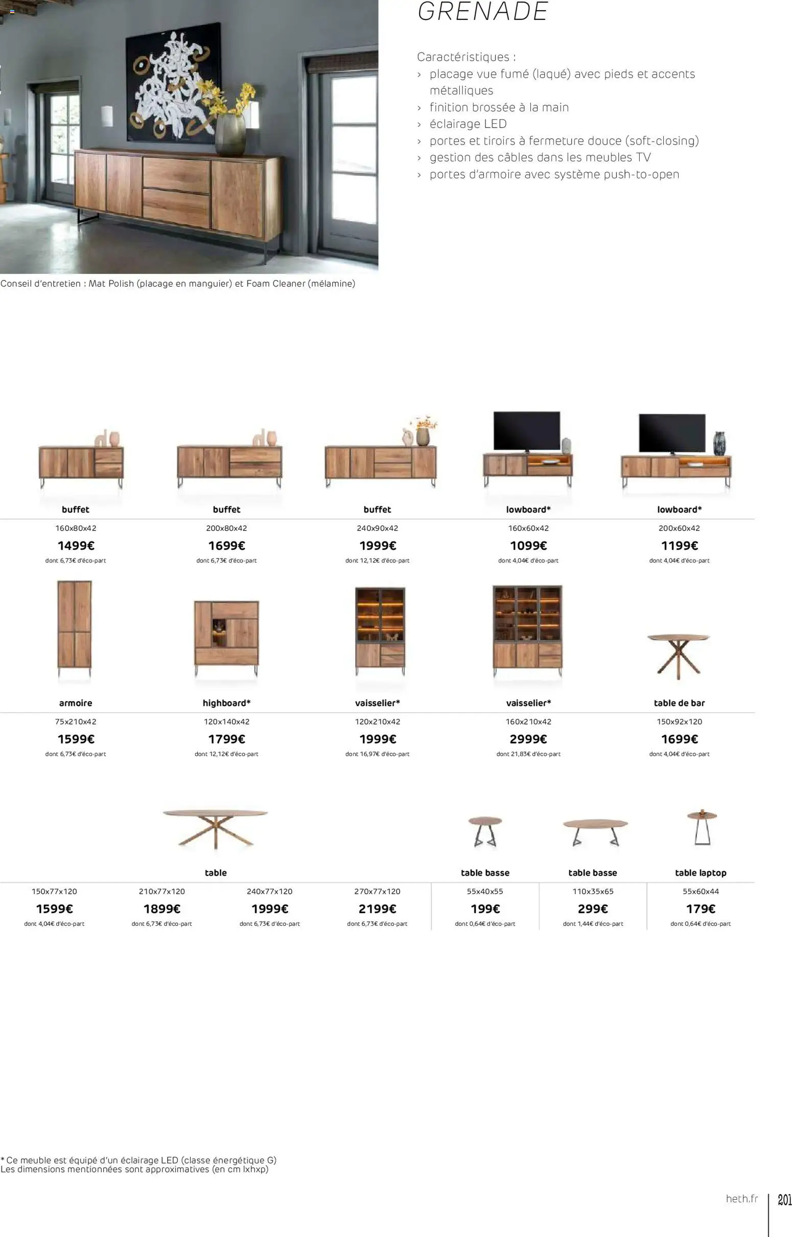{H1} | Page: 201 | Produits: Armoire, Table basse, Buffet, Tiroirs
