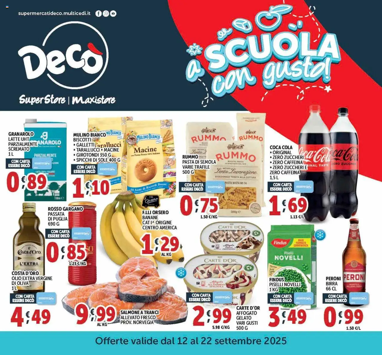 Volantino Decò del 12.09.2025 | Pagina: 1 | Prodotti: Gelato, Olio, Piselli, Olio extra vergine
