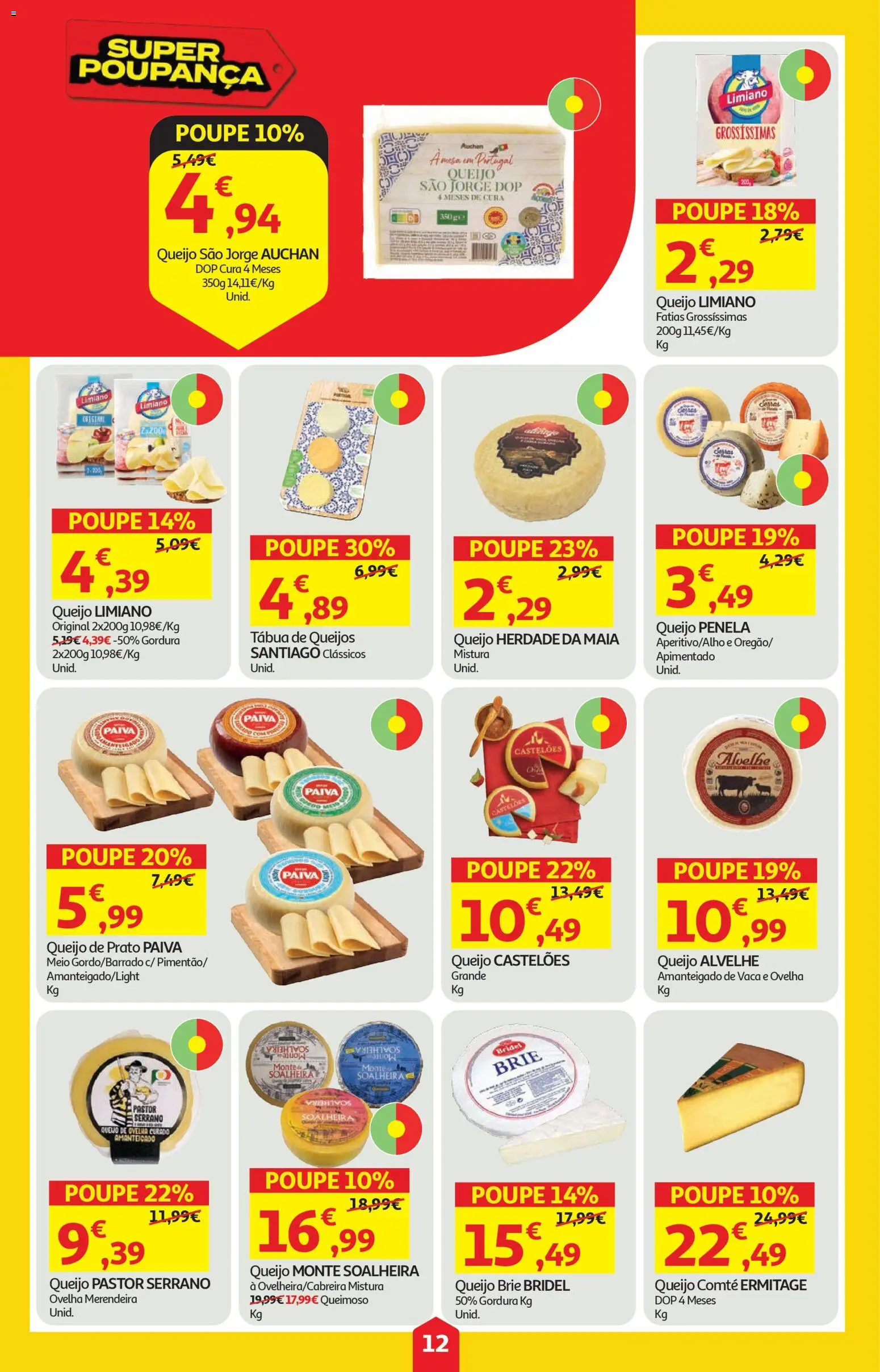 Auchan folheto │ válido de 23.04.2026 | Página: 12 | Produtos: Tábua, Queijo