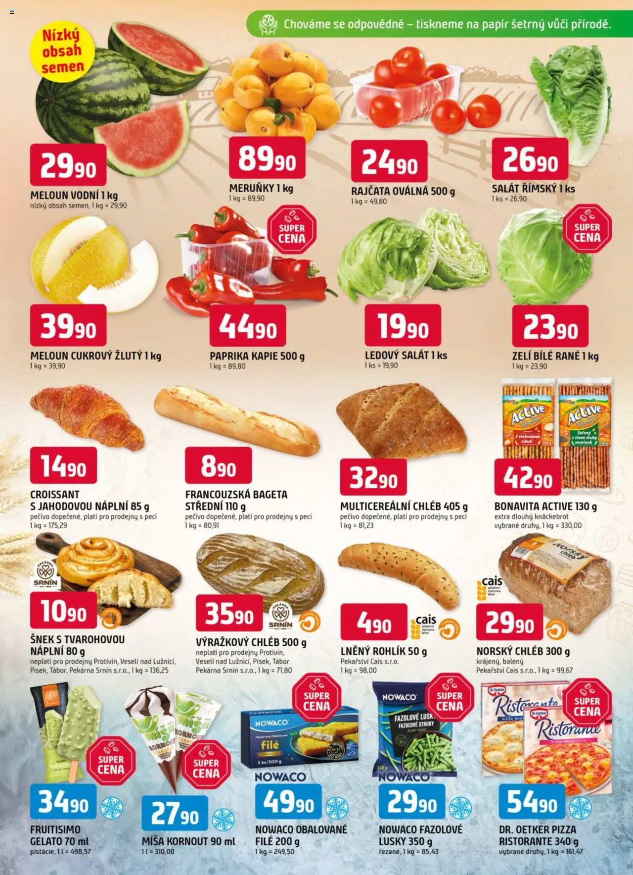 Trefa leták od 04.06.2025 | Strana: 3 | Produkty: Meloun, Pizza Ristorante, Pekárna, Meloun vodní