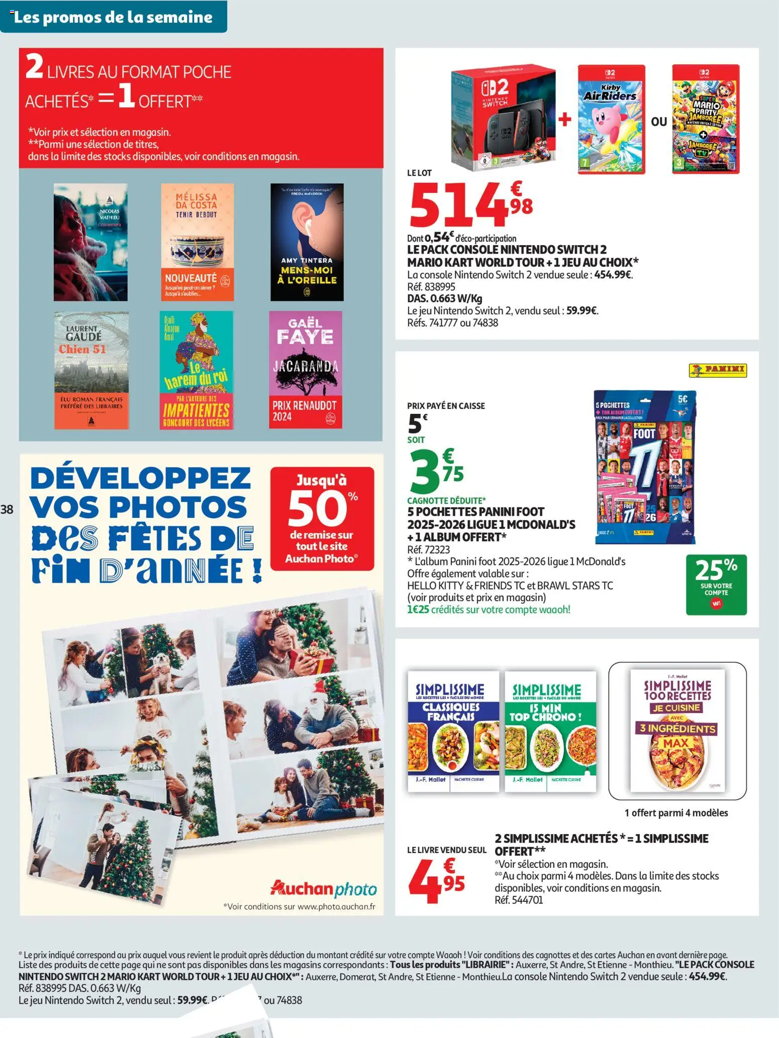 {H1} | Page: 38 | Produits: Panini, console Nintendo Switch, Livre