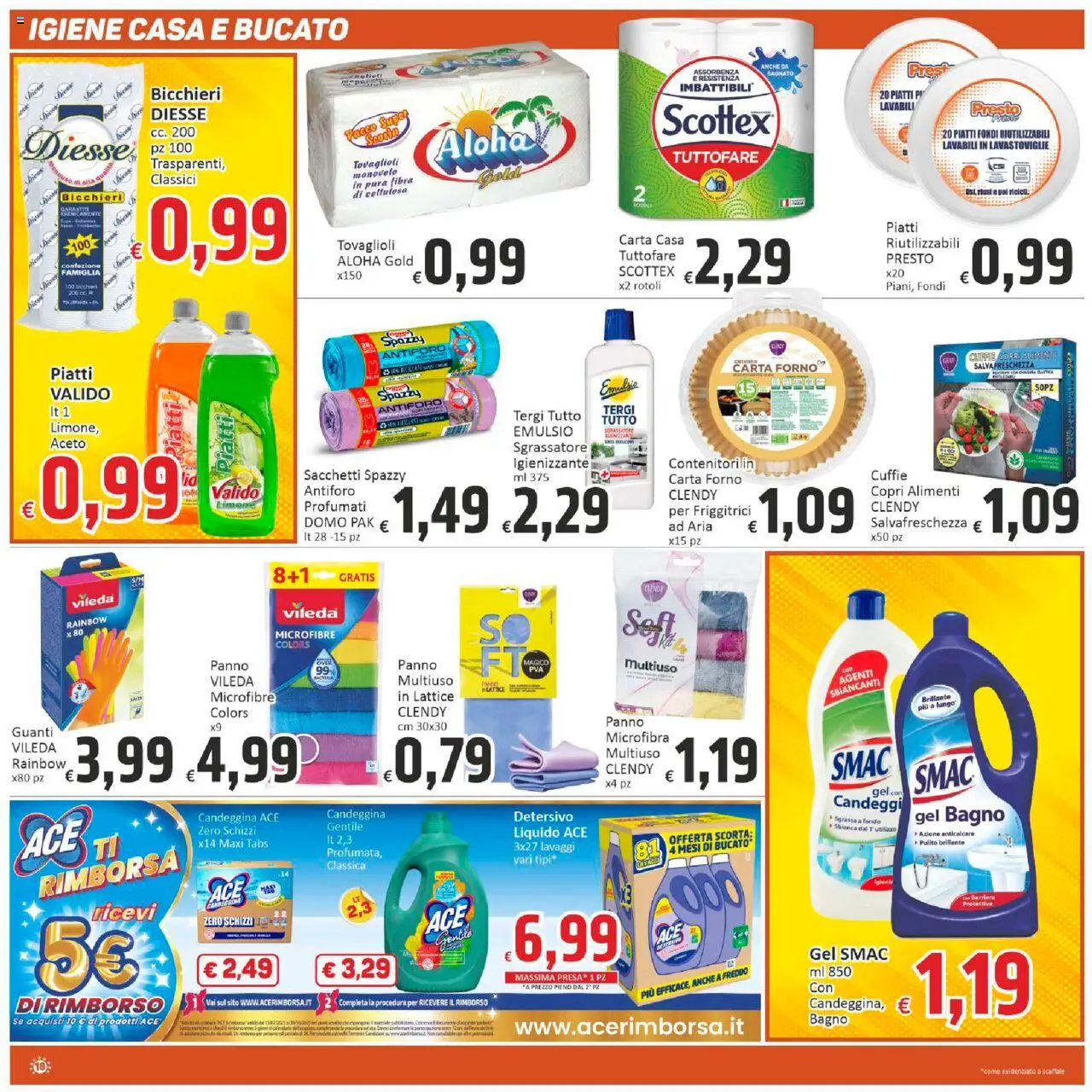 Volantino Paghi Poco del 20.10.2025 | Pagina: 18 | Prodotti: Limone, Guanti, Lavastoviglie, Aceto