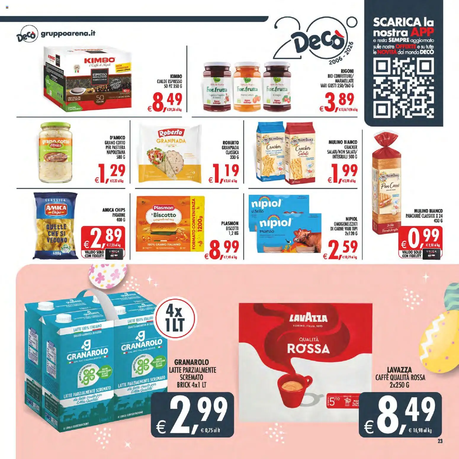 Volantino Decò del 27.03.2026 | Pagina: 23 | Prodotti: Arance, Manzo, Frutta, Latte parzialmente scremato