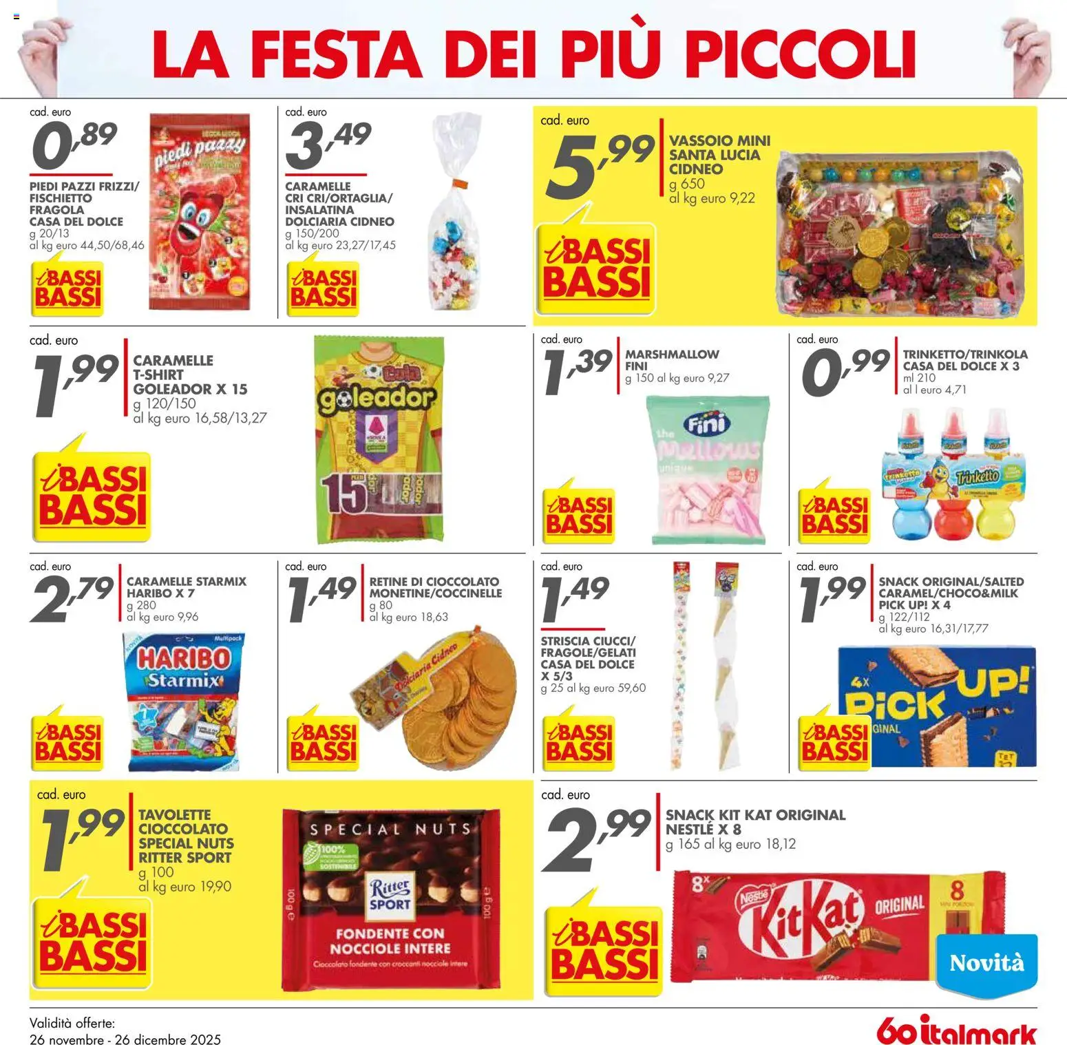 Volantino Italmark del 26.11.2025 | Pagina: 7 | Prodotti: Cioccolato, Caramelle, Nocciole, Vassoio