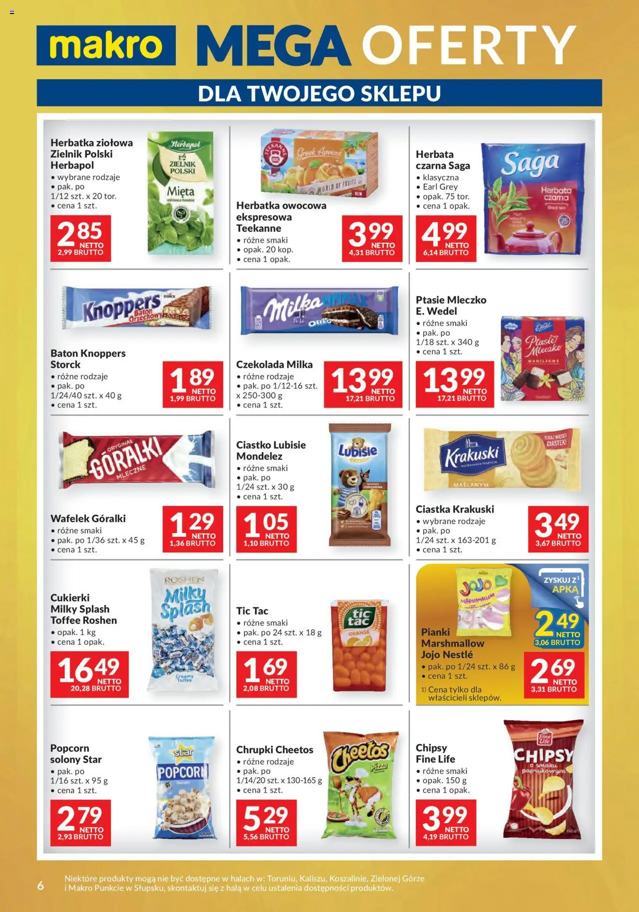 Makro Gazetka - Mega oferty dla Twojego Sklepu od 19.08.2025 | Strona: 6 | Produkty: Czekolada milka, Milka, Baton, Ciastka