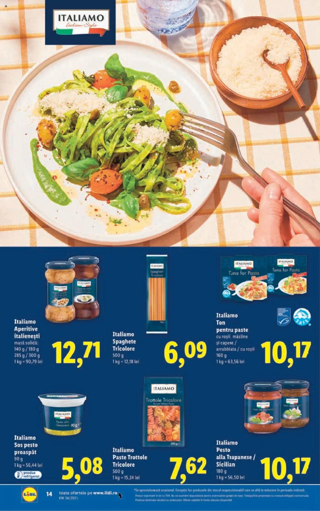 Catalog Lidl – valabil de la 18.08.2025 | Pagină: 14 | Produse: Delgeç, Masă, Roșii, Sos