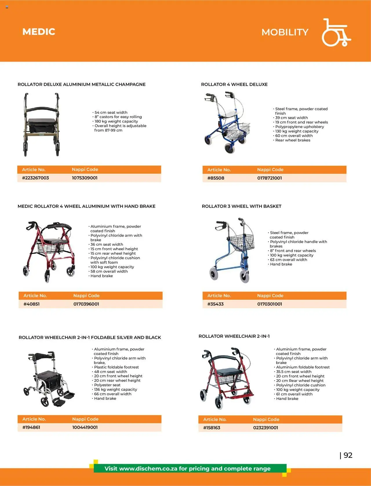 Dis-Chem - HomeCare Catalogue │ valid from 01.01.2025 | Page: 95 | Products: Cushion, Basket, Powder, Foam