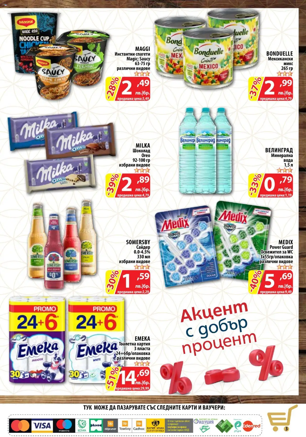  | Страница: 3 | Продукти: Шоколад, Тоалетна хартия, Спагети, Тоалетна