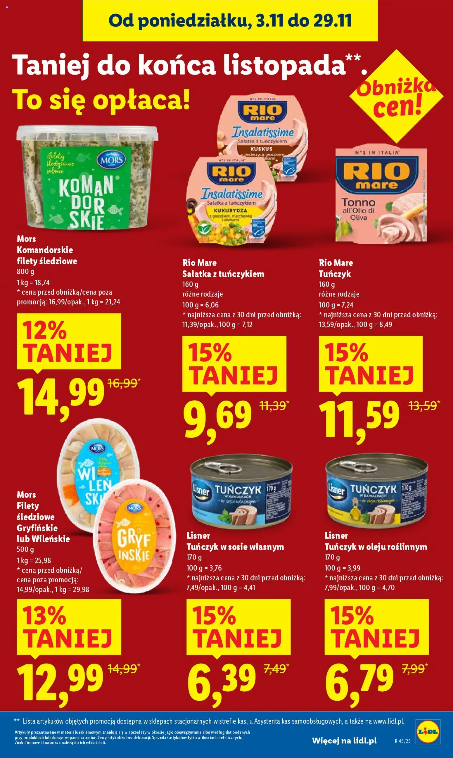 Lidl Gazetka od 06.11.2025 | Strona: 35 | Produkty: Tuńczyk w oleju, Tuńczyk, Marchewka, Sałatka