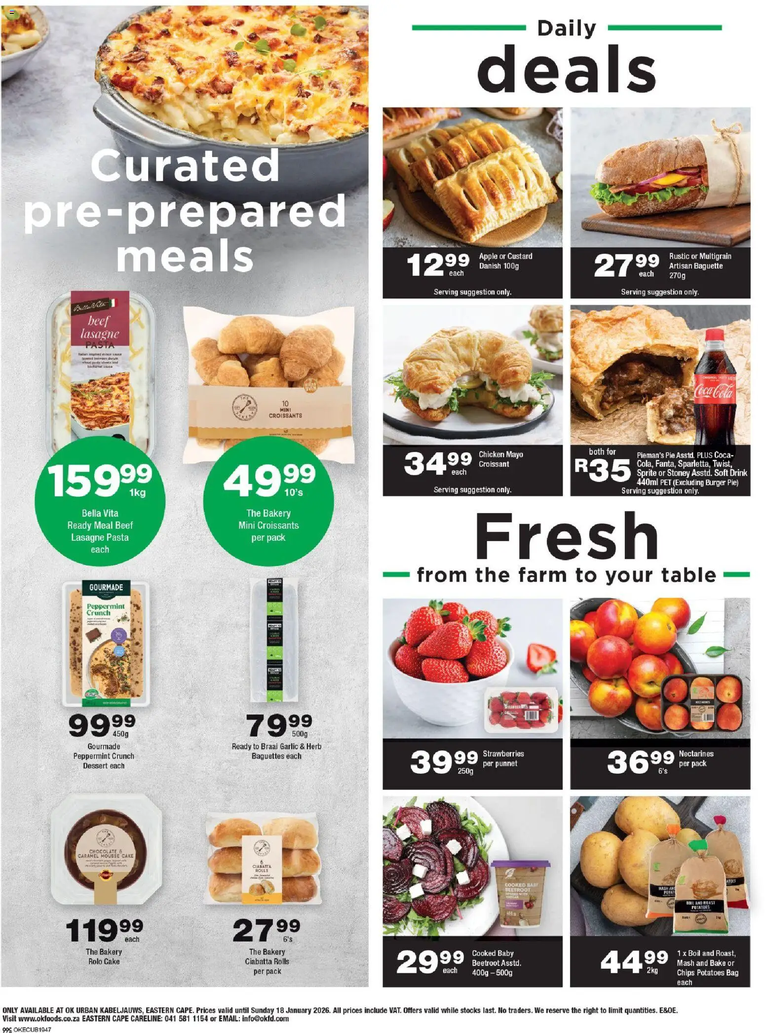 New OK Foods catalogue – valid from 05.01.2026 | Page: 2 | Products: Chocolate, Beef, Strawberries, Pasta