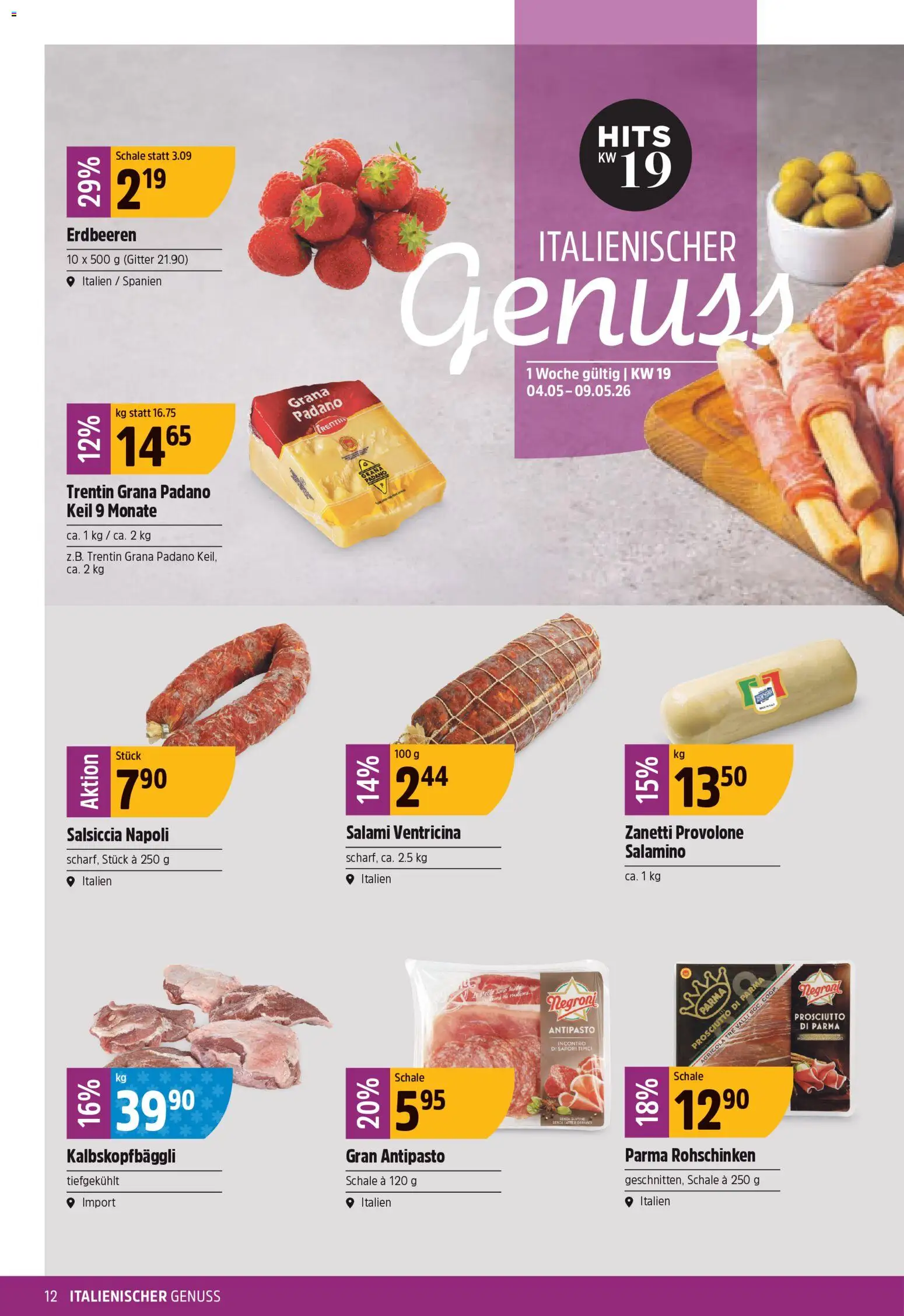 TopCC aktionen – gültig ab 04.05.2026 | Seite: 12 | Produkte: Gitter, Salami, Erdbeeren