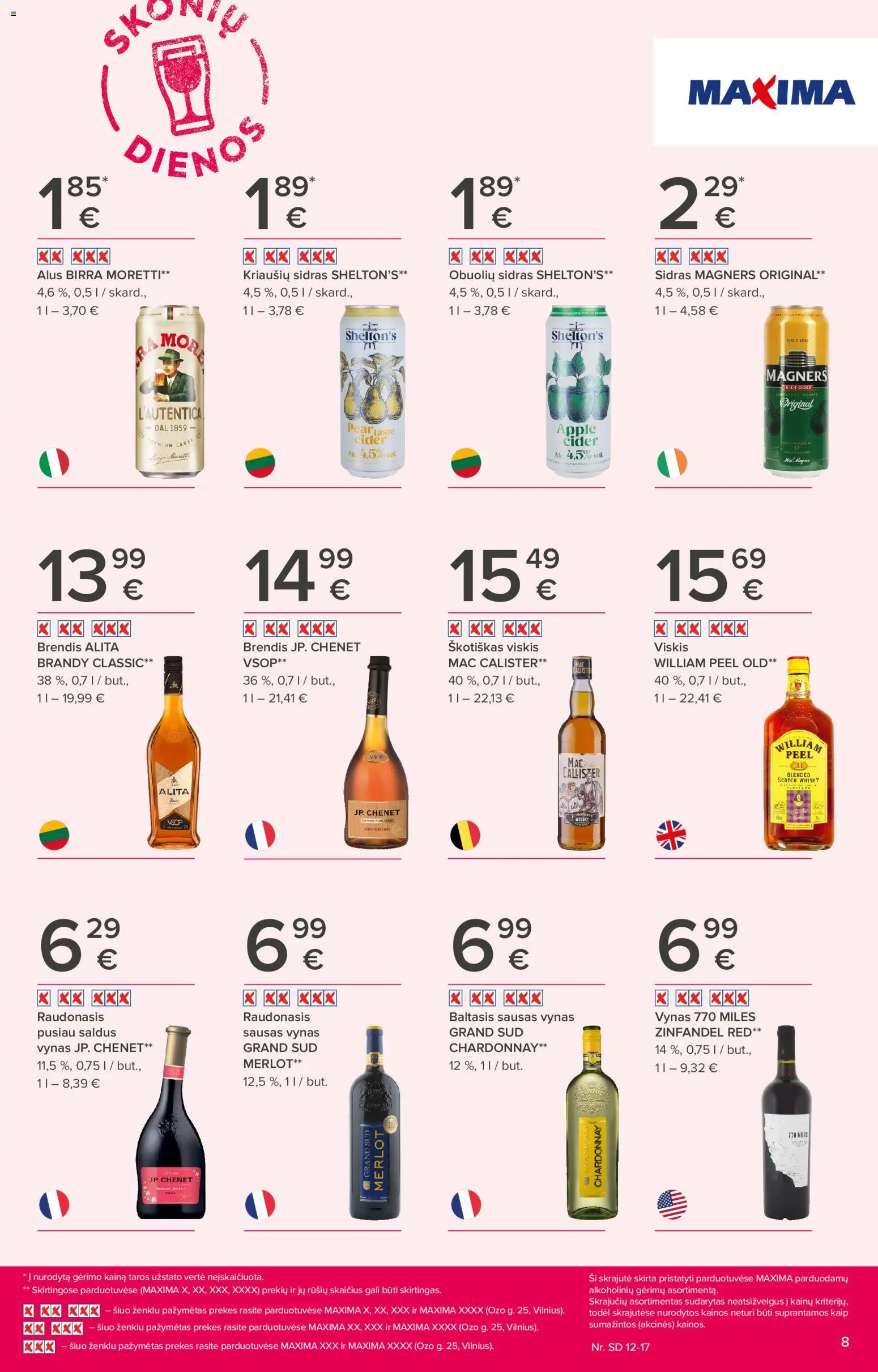 MAXIMA akcijos nuo 11.12.2025 | Puslapis: 8 | Prekių: Viskis, Vynas, Alus