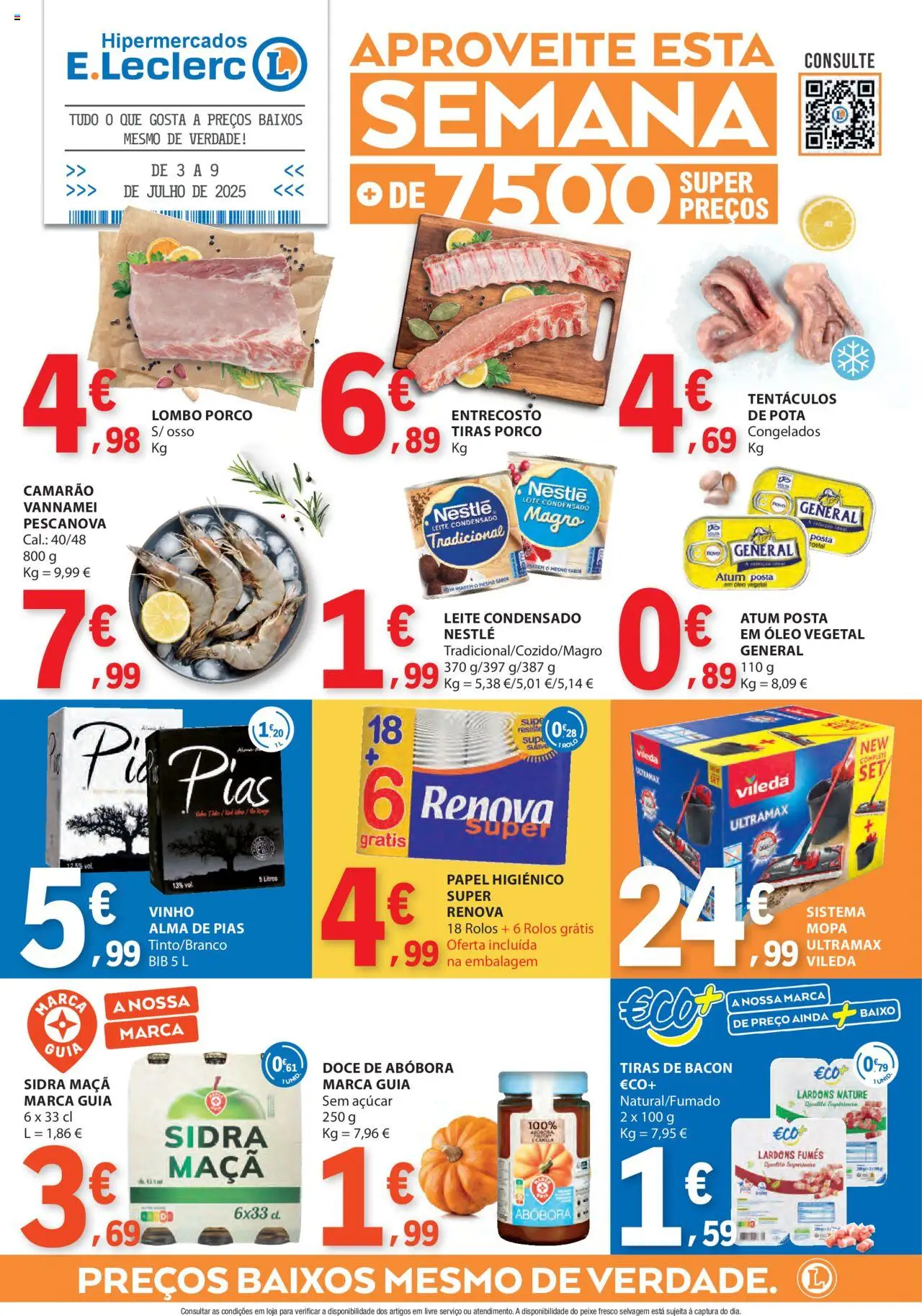 E.Leclerc - Folheto Semanal │ válido de 03.07.2025 | Página: 1 | Produtos: Atum, Lombo, Maça, Abóbora