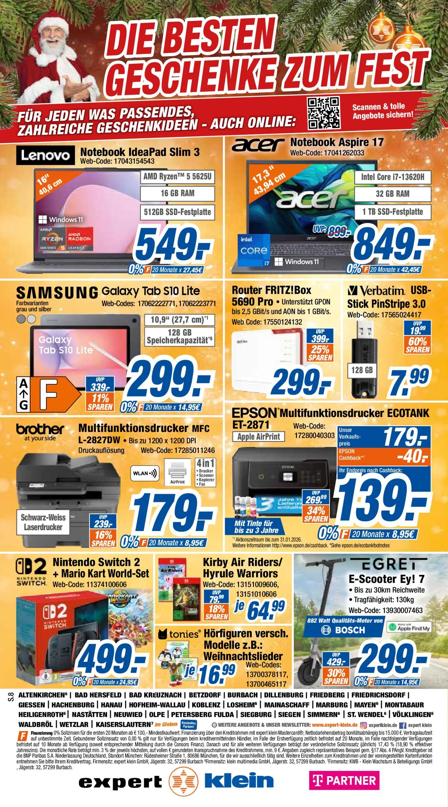 Expert Prospekt 	 – gültig ab 20.12.2025 | Seite: 8 | Produkte: Epson, Apple, Notebook, Drucker