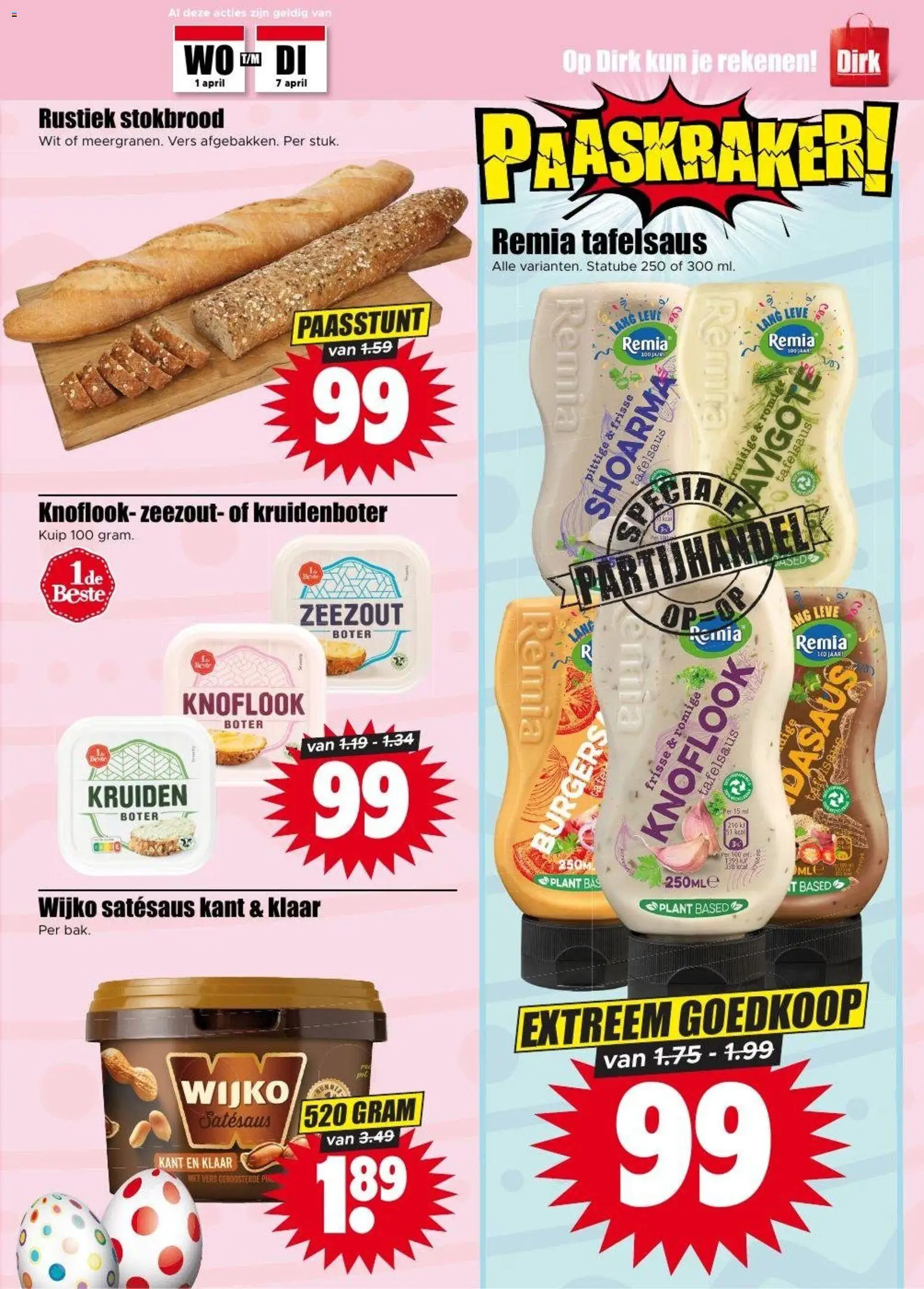 {H1} | Pagina: 19 | Producten: Boter, Stokbrood, Zeezout, Knoflook