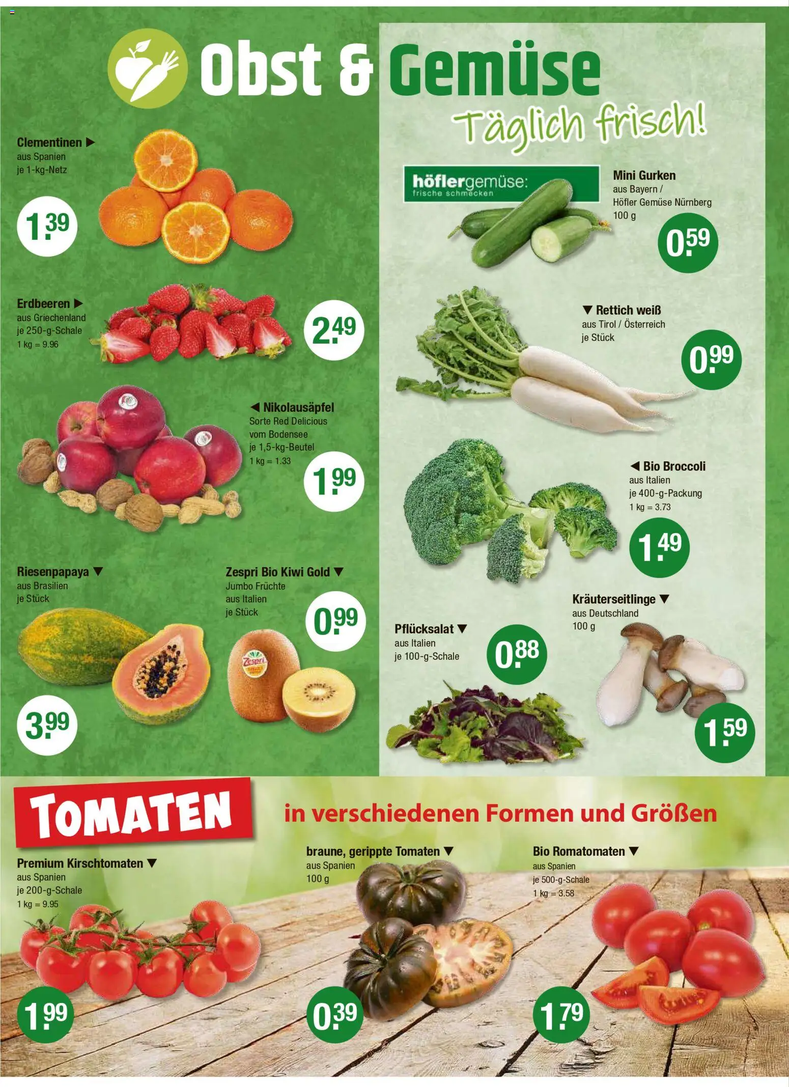 V-Markt - Schwaben / Oberbayern – gültig ab 27.11.2025 | Seite: 8 | Produkte: Tomaten, Obst, Kiwi, Gurken