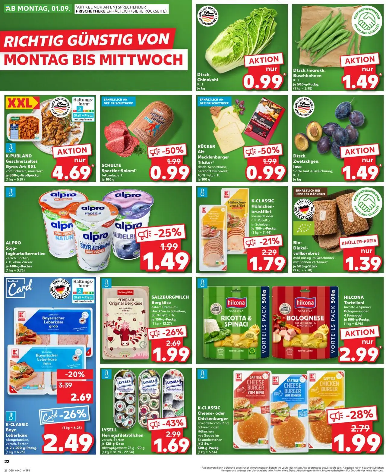 Kaufland Prospekt 	 - gültig ab dem 28.08.2025 | Seite: 22 | Produkte: Gyros, Alpro, Zucker, Chinakohl