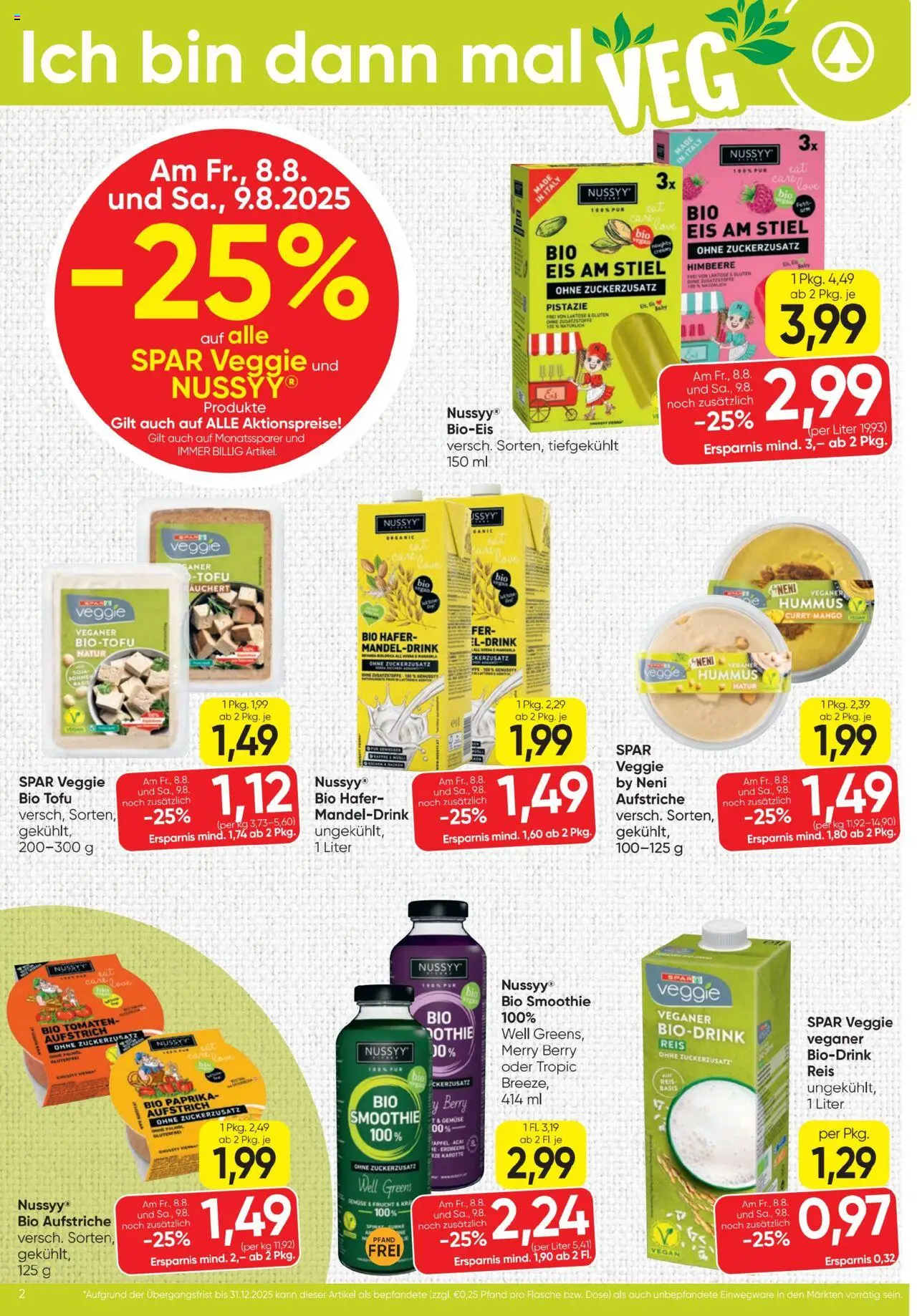 Spar Flugblatt gültig ab 07.08.2025 | Seite: 2 | Produkte: Rizsliszt, Karotte, Eis, Himbeere