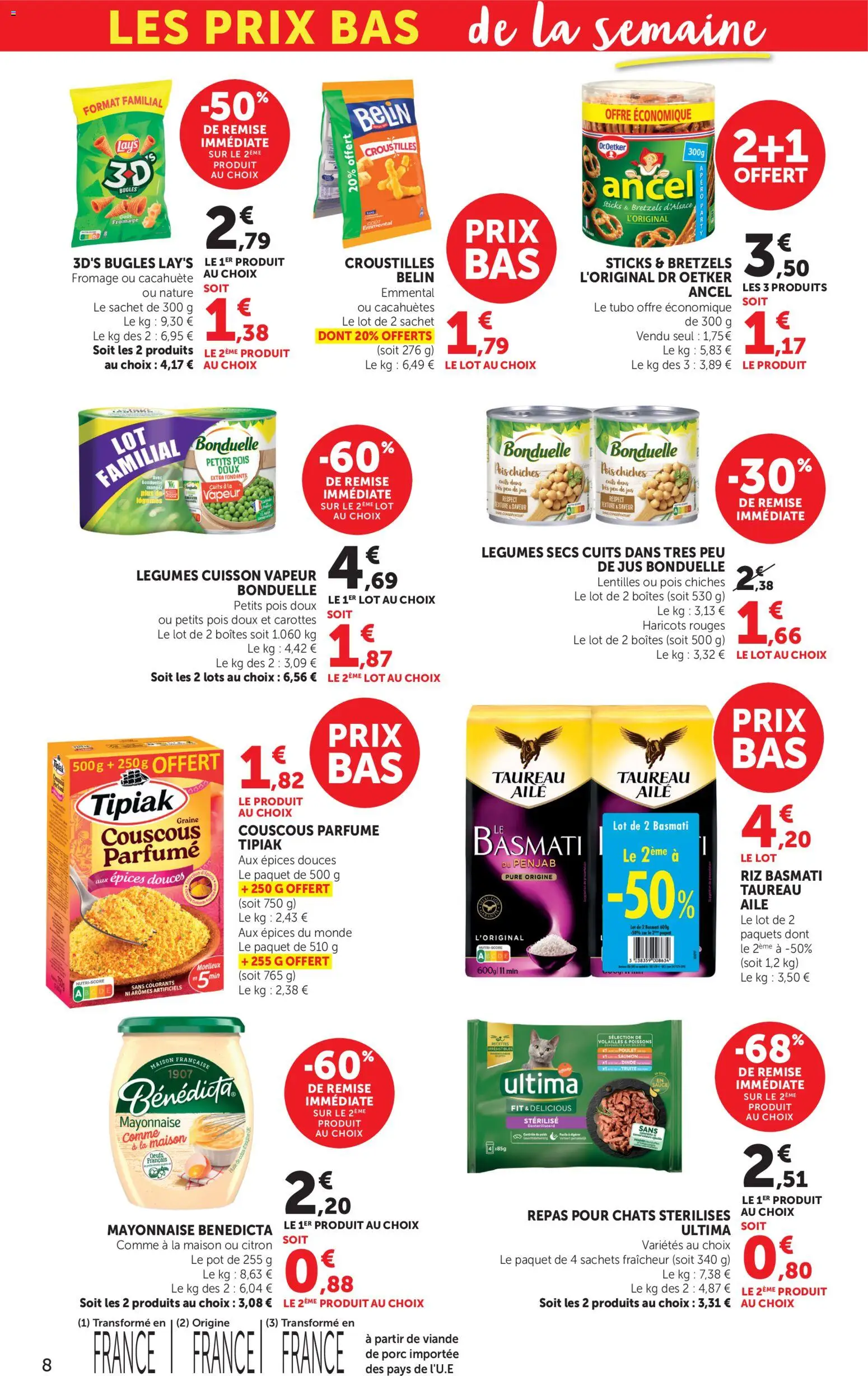 {H1} | Page: 8 | Produits: Viande de porc, Haricots rouges, Pois, Porc