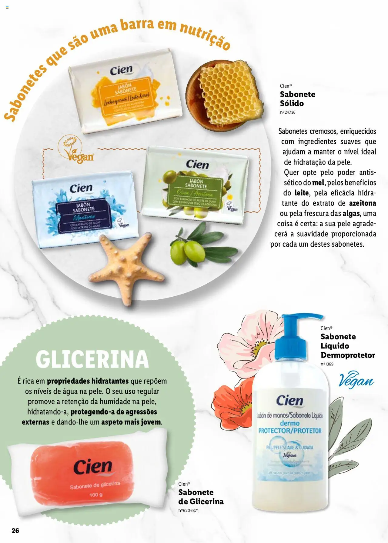 Lidl Cien - Beleza Inteligente │ válido de 26.02.2024 | Página: 26 | Produtos: Sabonete, Cera, Leite