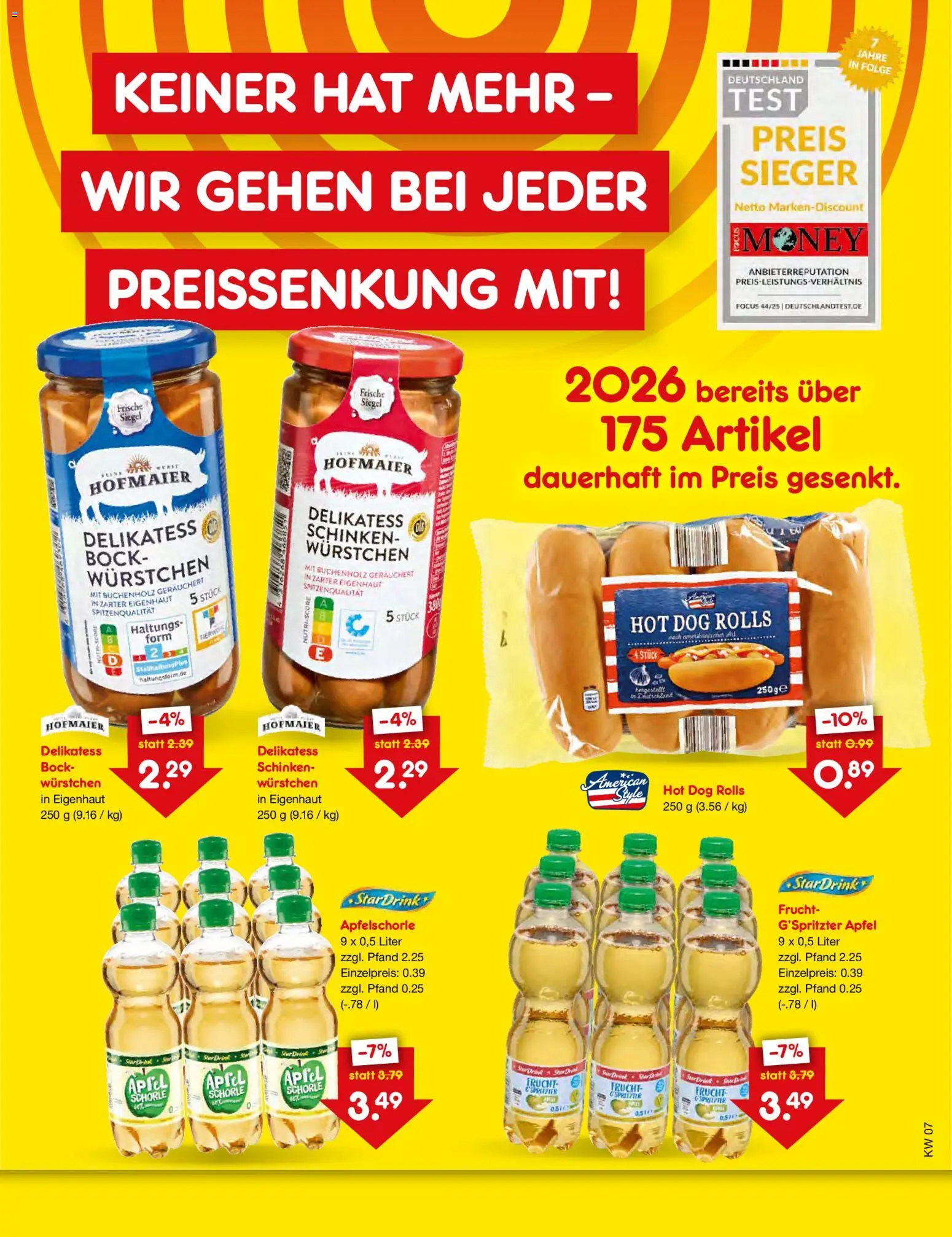 Netto Marken-Discount Preissenkung auf Dauer – gültig ab 09.02.2026 | Seite: 2 | Produkte: Äpfel, Schinken