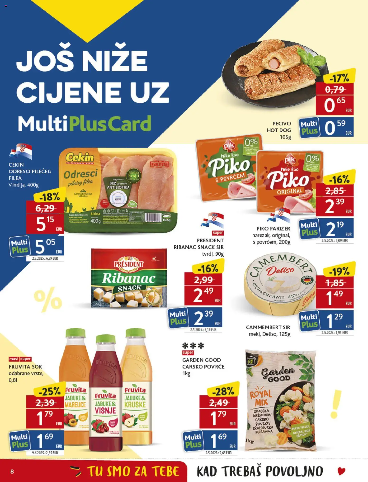 Konzum katalog | vrijedi od 29.10.2025 | Stranica: 8 | Proizvodi: Vindija, Piletina, Jabuke, Pecivo