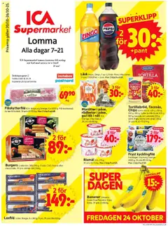ICA Supermarket - Lomma - Förhandsvisning av reklamblad från butik ICA Supermarket aktuell från 20.10.2025