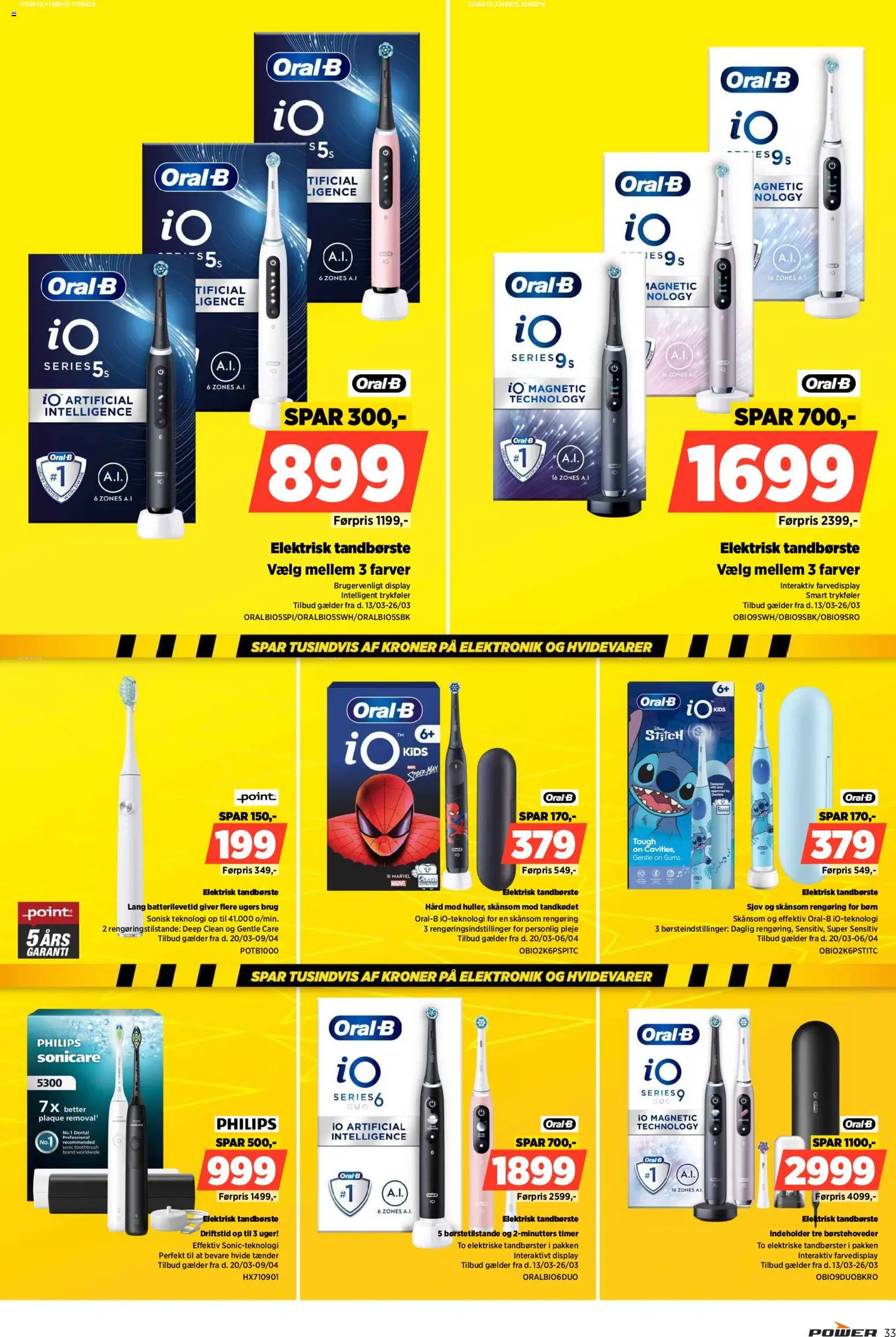 Power tilbudsavis – gyldig fra 20.03.2026 | Side: 33 | Produkter: Tandbørste, Elektrisk Tandbørste, Elektriske tandbørster