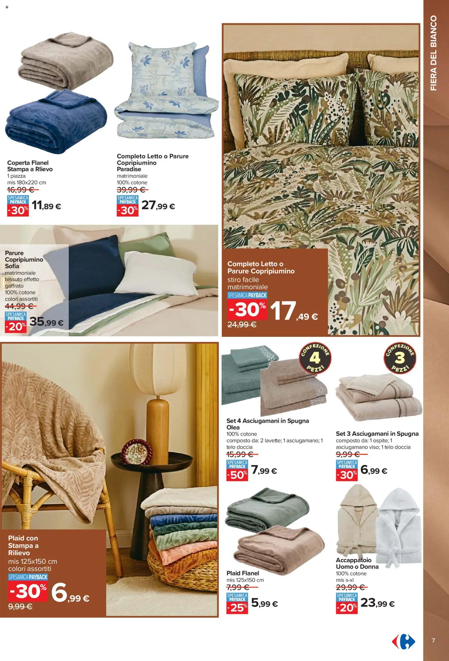 Volantino Carrefour del 27.12.2025 | Pagina: 7 | Prodotti: Stampa, Letto, Coperta, Asciugamano