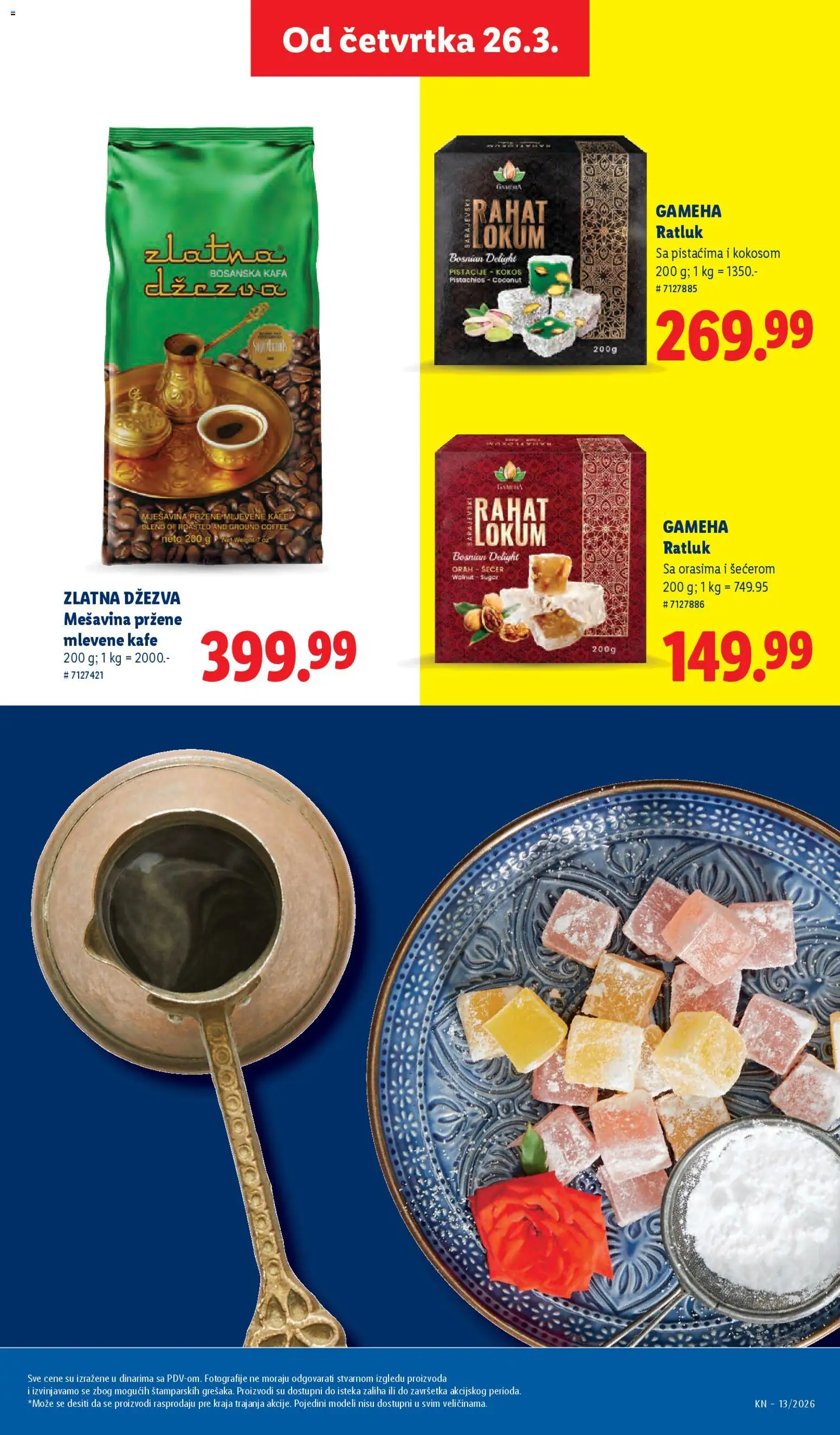 Lidl katalog - važi od 26.03.2026 | Strana: 47 | Proizvode: Šećer, Orah, Džezva, Ratluk